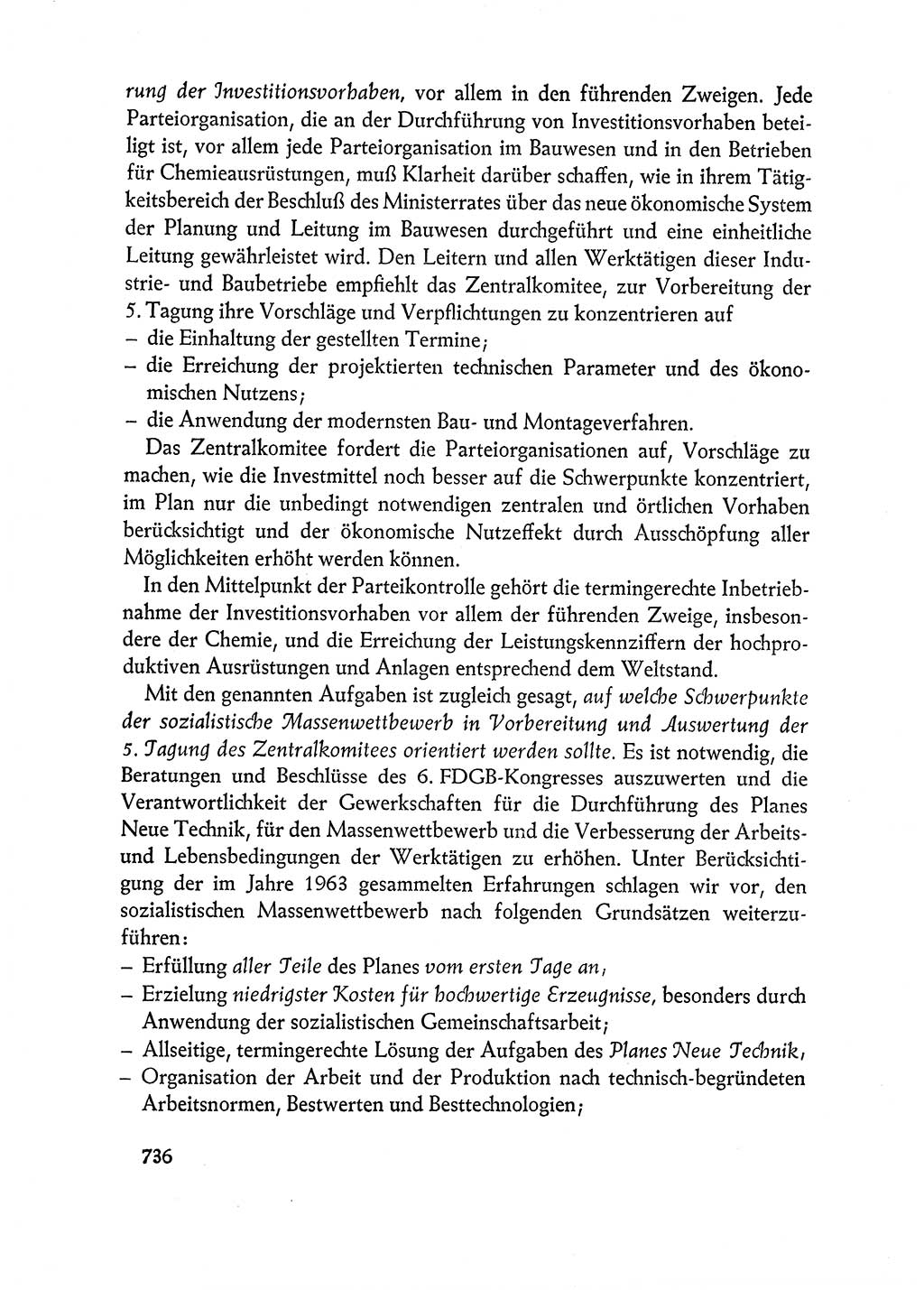 Dokumente der Sozialistischen Einheitspartei Deutschlands (SED) [Deutsche Demokratische Republik (DDR)] 1962-1963, Seite 736 (Dok. SED DDR 1962-1963, S. 736)