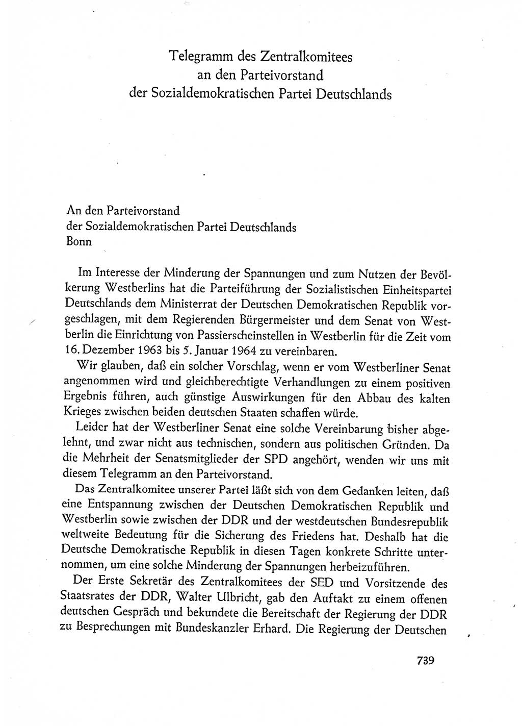 Dokumente der Sozialistischen Einheitspartei Deutschlands (SED) [Deutsche Demokratische Republik (DDR)] 1962-1963, Seite 739 (Dok. SED DDR 1962-1963, S. 739)