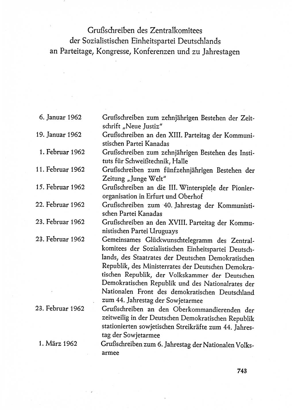 Dokumente der Sozialistischen Einheitspartei Deutschlands (SED) [Deutsche Demokratische Republik (DDR)] 1962-1963, Seite 743 (Dok. SED DDR 1962-1963, S. 743)