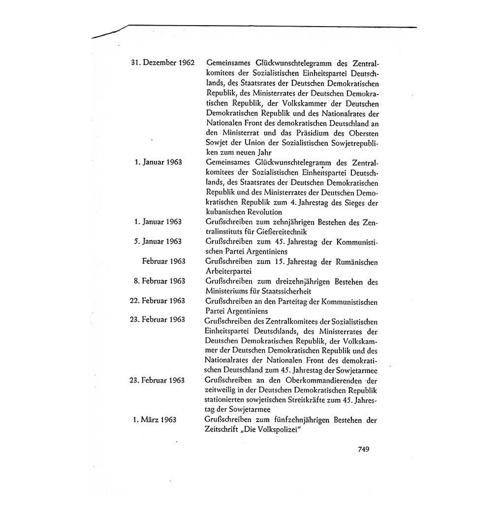 Dokumente der Sozialistischen Einheitspartei Deutschlands (SED) [Deutsche Demokratische Republik (DDR)] 1962-1963, Seite 749 (Dok. SED DDR 1962-1963, S. 749)