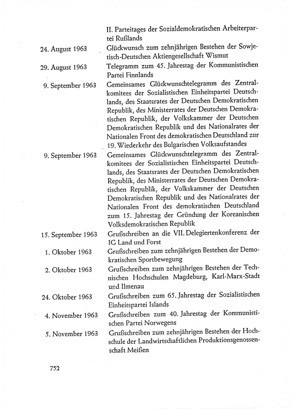 Dokumente der Sozialistischen Einheitspartei Deutschlands (SED) [Deutsche Demokratische Republik (DDR)] 1962-1963, Seite 752 (Dok. SED DDR 1962-1963, S. 752)