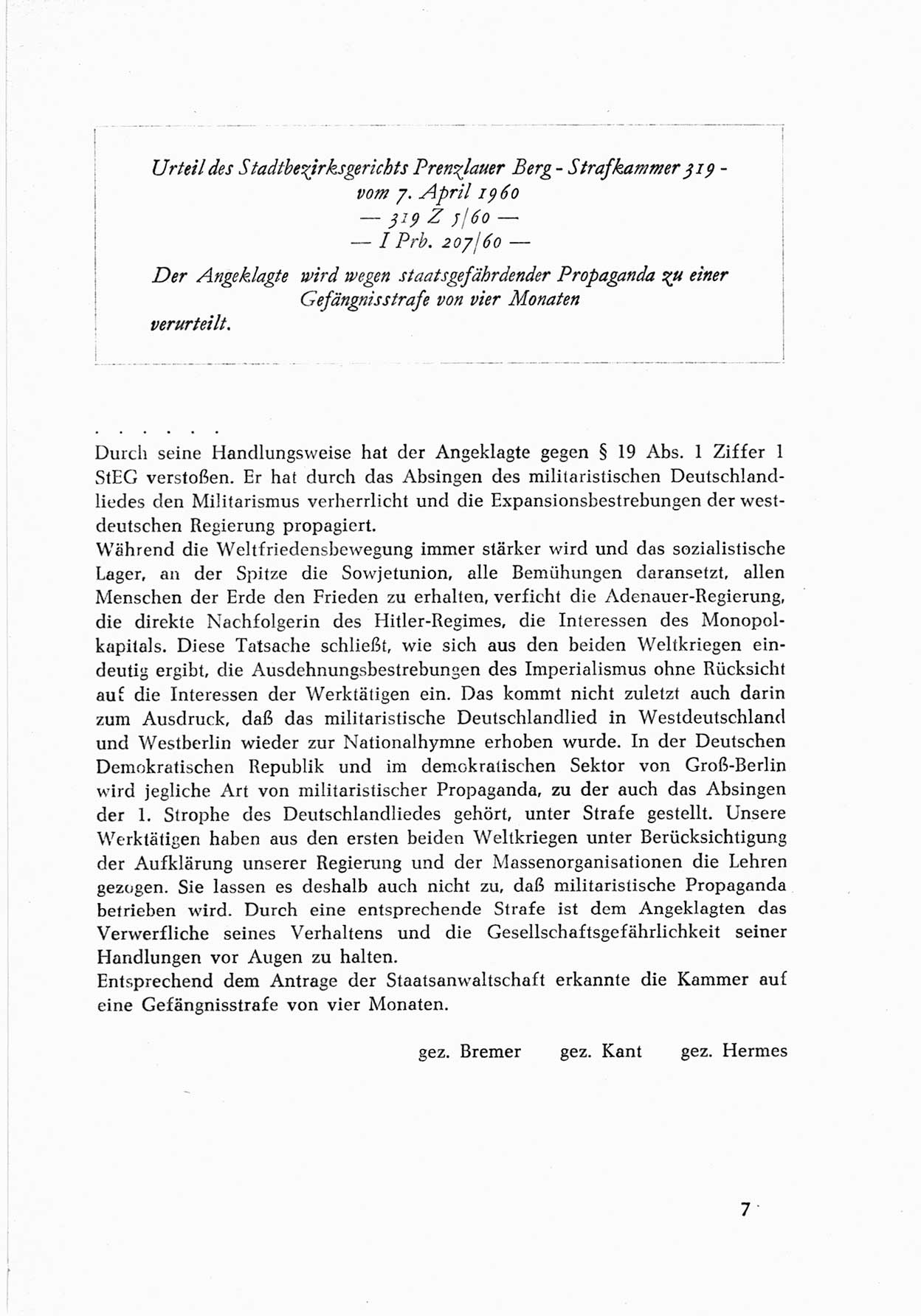 Dokumente des Unrechts, das SED-Regime [Deutsche Demokratische Republik (DDR)] in der Praxis, fünfte Folge, herausgegeben vom Bundesministerium für gesamtdeutsche Fragen (BMG) [Bundesrepublik Deutschland (BRD)], Bonn und Berlin 1962, Seite 7 (Dok. UnR. SED-Reg. DDR BMG BRD 1962, S. 7)