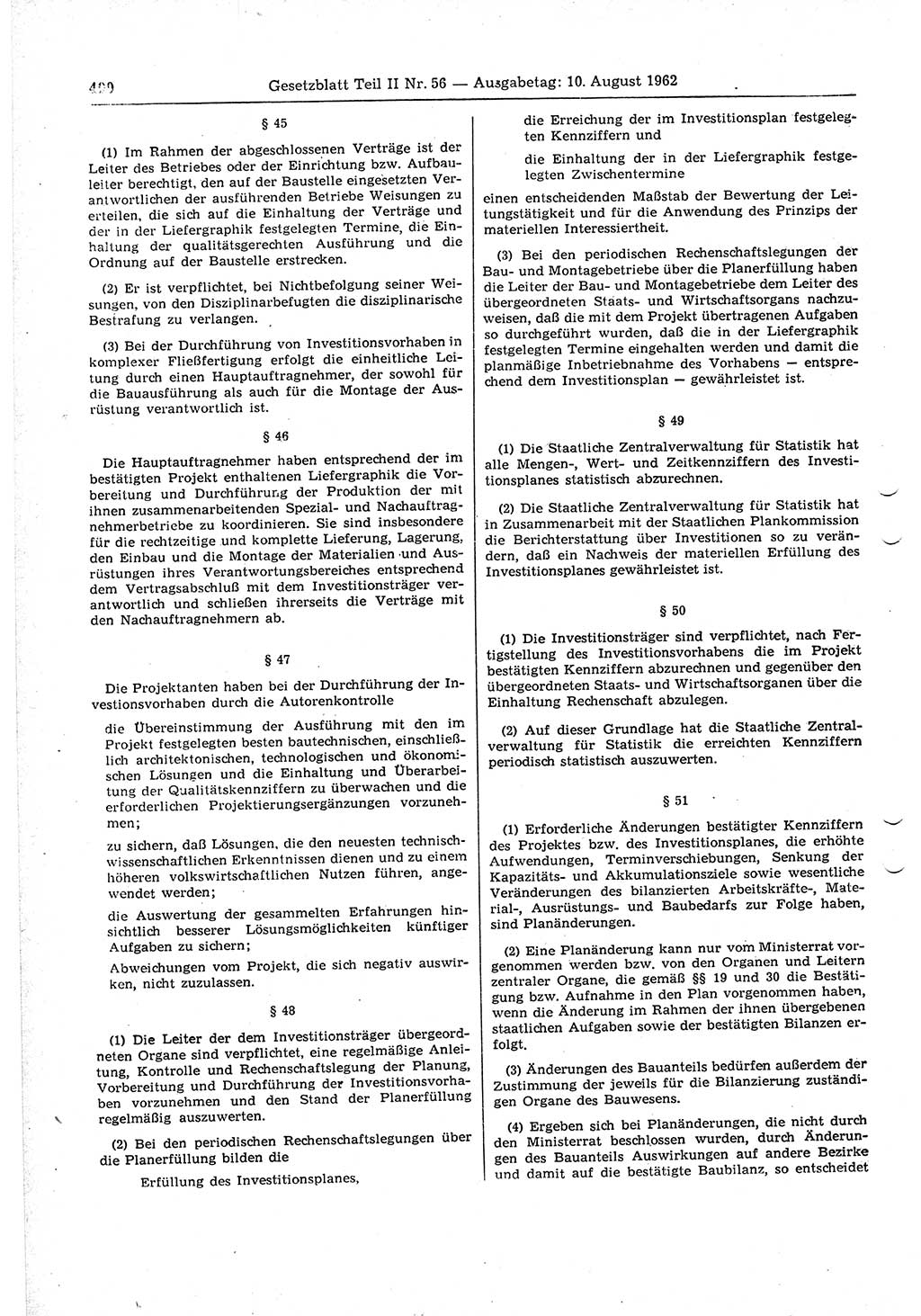 Gesetzblatt (GBl.) der Deutschen Demokratischen Republik (DDR) Teil ⅠⅠ 1962, Seite 490 (GBl. DDR ⅠⅠ 1962, S. 490)