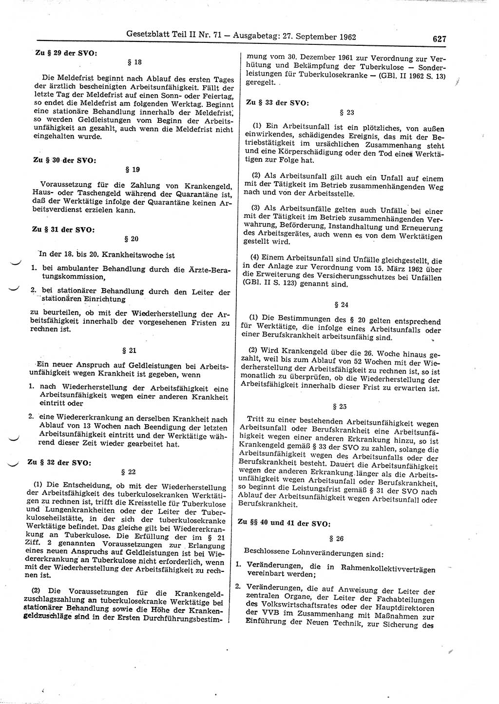 Gesetzblatt (GBl.) der Deutschen Demokratischen Republik (DDR) Teil ⅠⅠ 1962, Seite 627 (GBl. DDR ⅠⅠ 1962, S. 627)