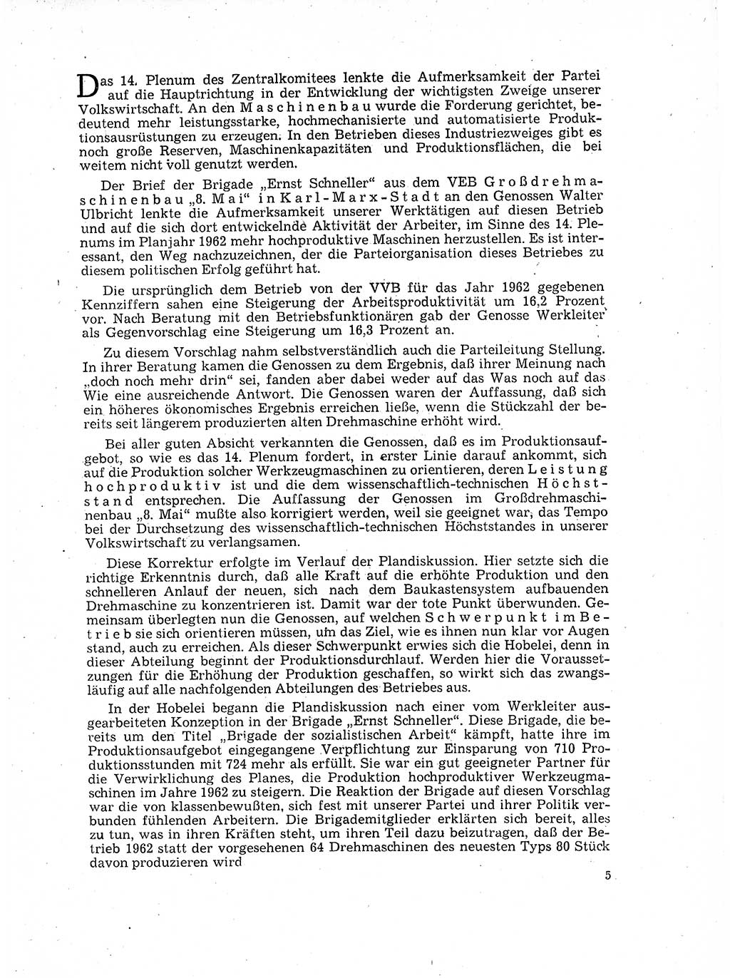 Neuer Weg (NW), Organ des Zentralkomitees (ZK) der SED (Sozialistische Einheitspartei Deutschlands) für Fragen des Parteilebens, 17. Jahrgang [Deutsche Demokratische Republik (DDR)] 1962, Seite 5 (NW ZK SED DDR 1962, S. 5)