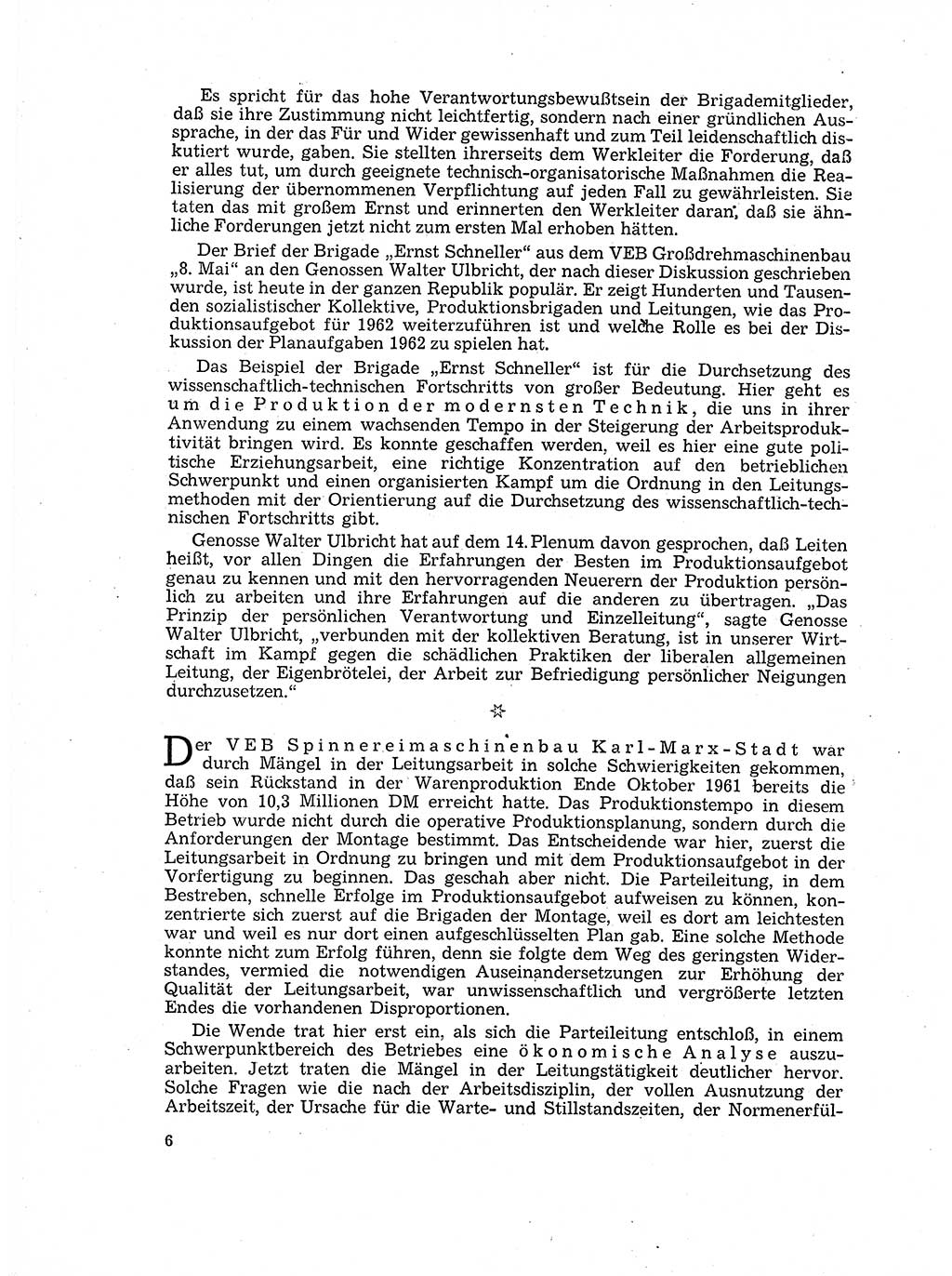 Neuer Weg (NW), Organ des Zentralkomitees (ZK) der SED (Sozialistische Einheitspartei Deutschlands) für Fragen des Parteilebens, 17. Jahrgang [Deutsche Demokratische Republik (DDR)] 1962, Seite 6 (NW ZK SED DDR 1962, S. 6)