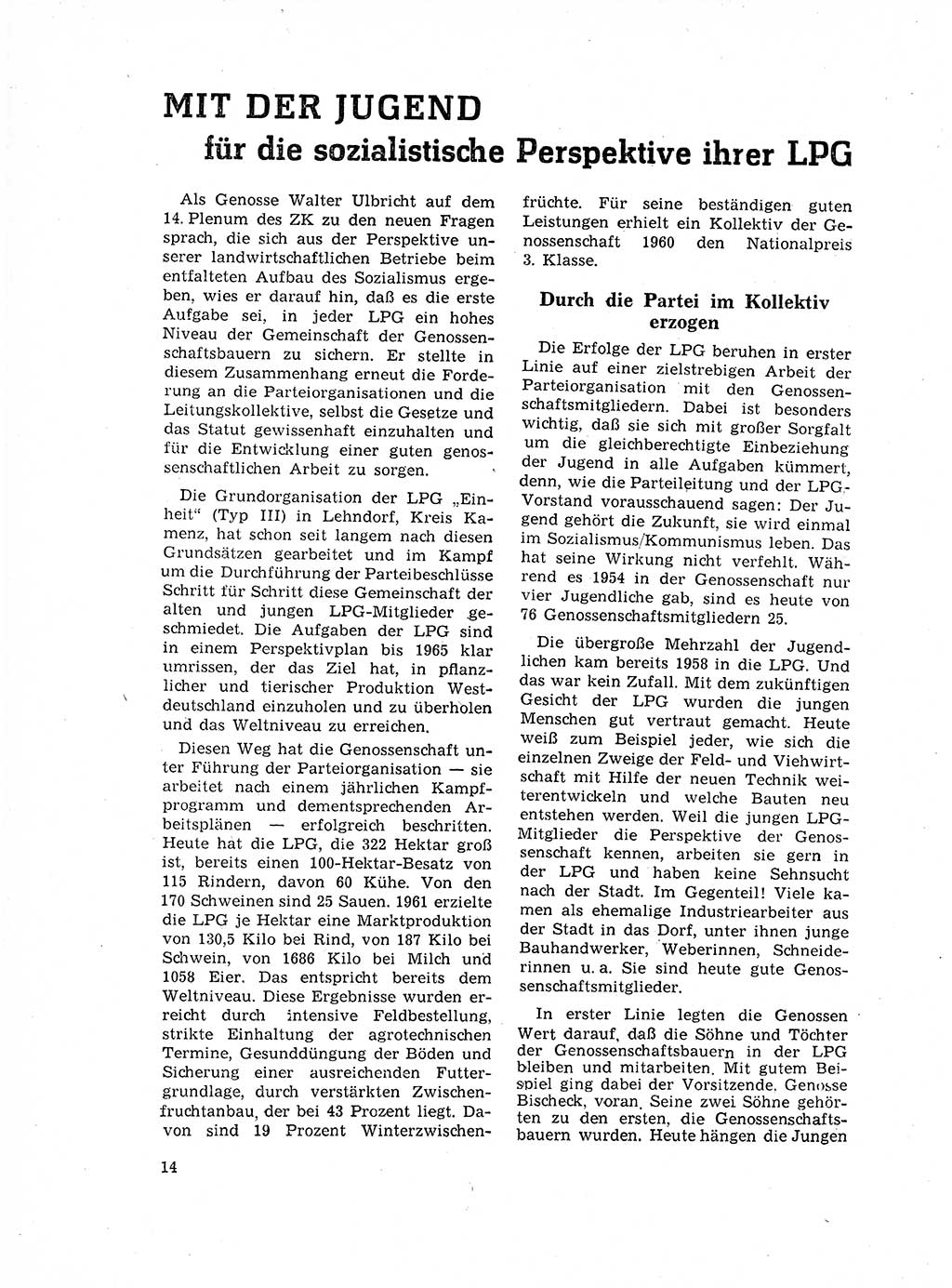 Neuer Weg (NW), Organ des Zentralkomitees (ZK) der SED (Sozialistische Einheitspartei Deutschlands) für Fragen des Parteilebens, 17. Jahrgang [Deutsche Demokratische Republik (DDR)] 1962, Seite 14 (NW ZK SED DDR 1962, S. 14)