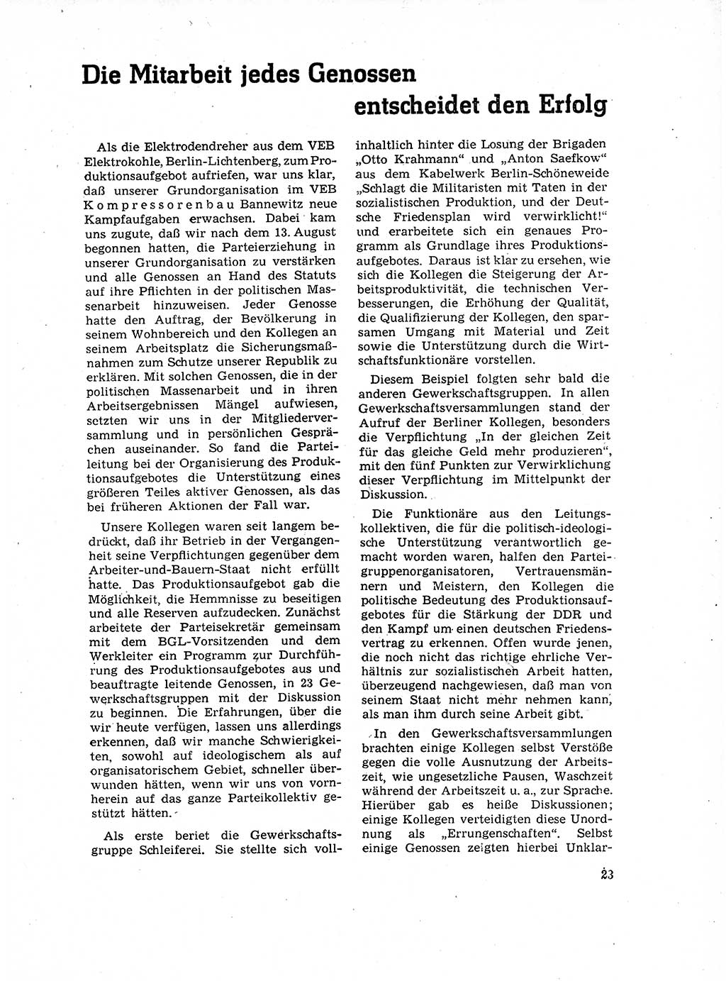 Neuer Weg (NW), Organ des Zentralkomitees (ZK) der SED (Sozialistische Einheitspartei Deutschlands) für Fragen des Parteilebens, 17. Jahrgang [Deutsche Demokratische Republik (DDR)] 1962, Seite 23 (NW ZK SED DDR 1962, S. 23)