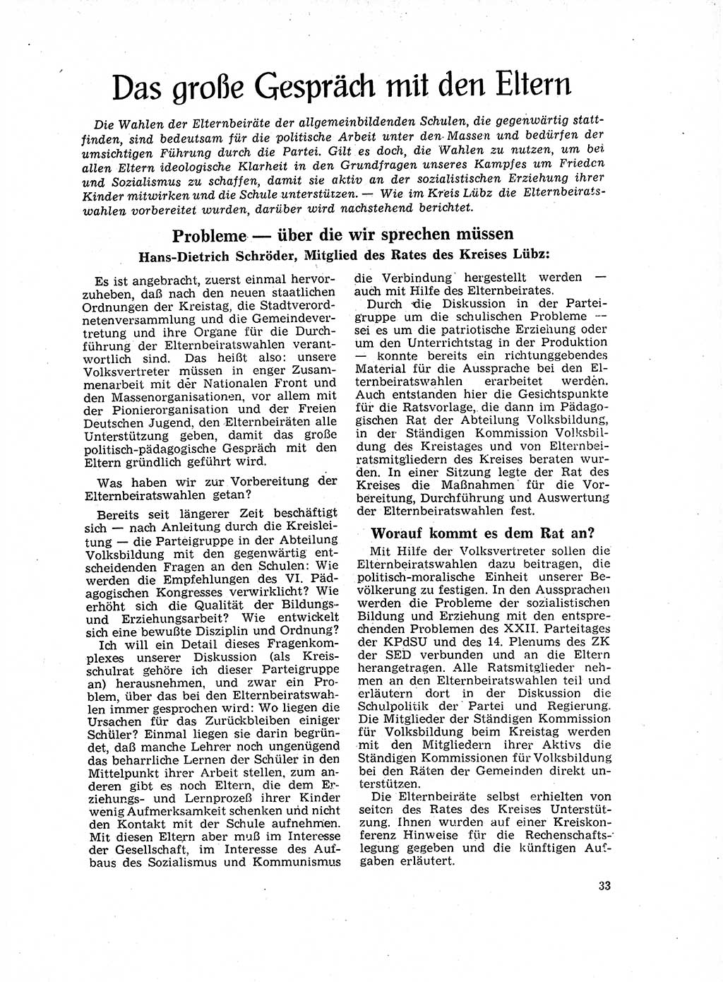 Neuer Weg (NW), Organ des Zentralkomitees (ZK) der SED (Sozialistische Einheitspartei Deutschlands) für Fragen des Parteilebens, 17. Jahrgang [Deutsche Demokratische Republik (DDR)] 1962, Seite 33 (NW ZK SED DDR 1962, S. 33)