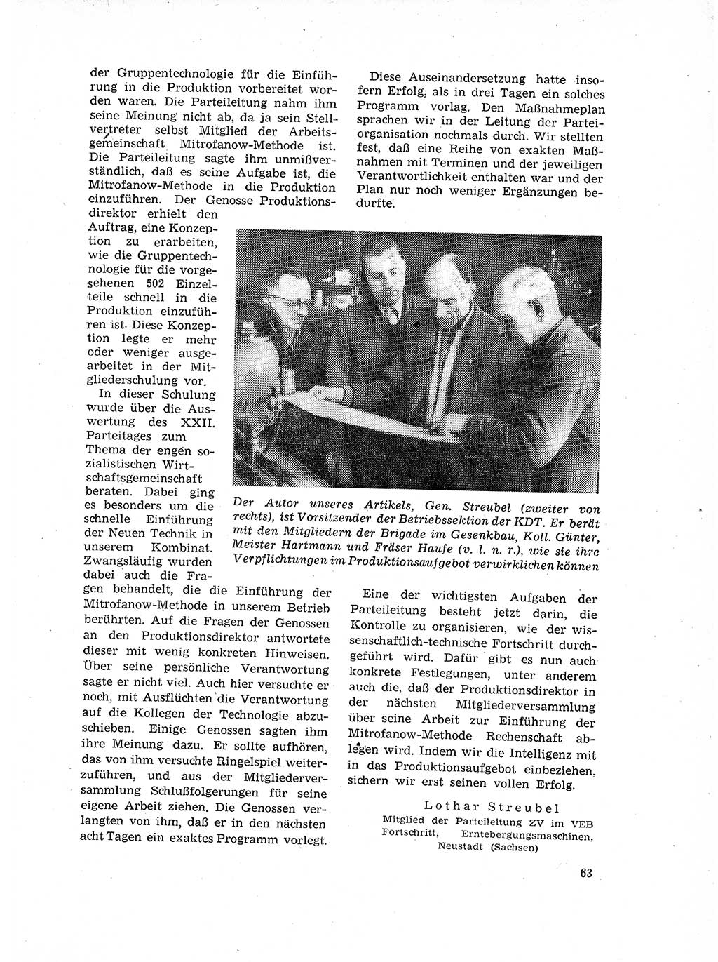 Neuer Weg (NW), Organ des Zentralkomitees (ZK) der SED (Sozialistische Einheitspartei Deutschlands) für Fragen des Parteilebens, 17. Jahrgang [Deutsche Demokratische Republik (DDR)] 1962, Seite 63 (NW ZK SED DDR 1962, S. 63)