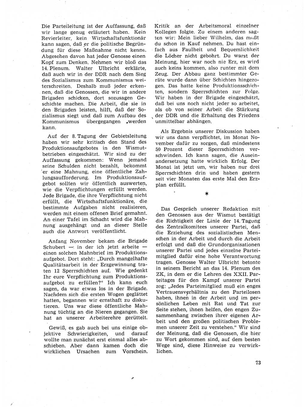 Neuer Weg (NW), Organ des Zentralkomitees (ZK) der SED (Sozialistische Einheitspartei Deutschlands) für Fragen des Parteilebens, 17. Jahrgang [Deutsche Demokratische Republik (DDR)] 1962, Seite 73 (NW ZK SED DDR 1962, S. 73)