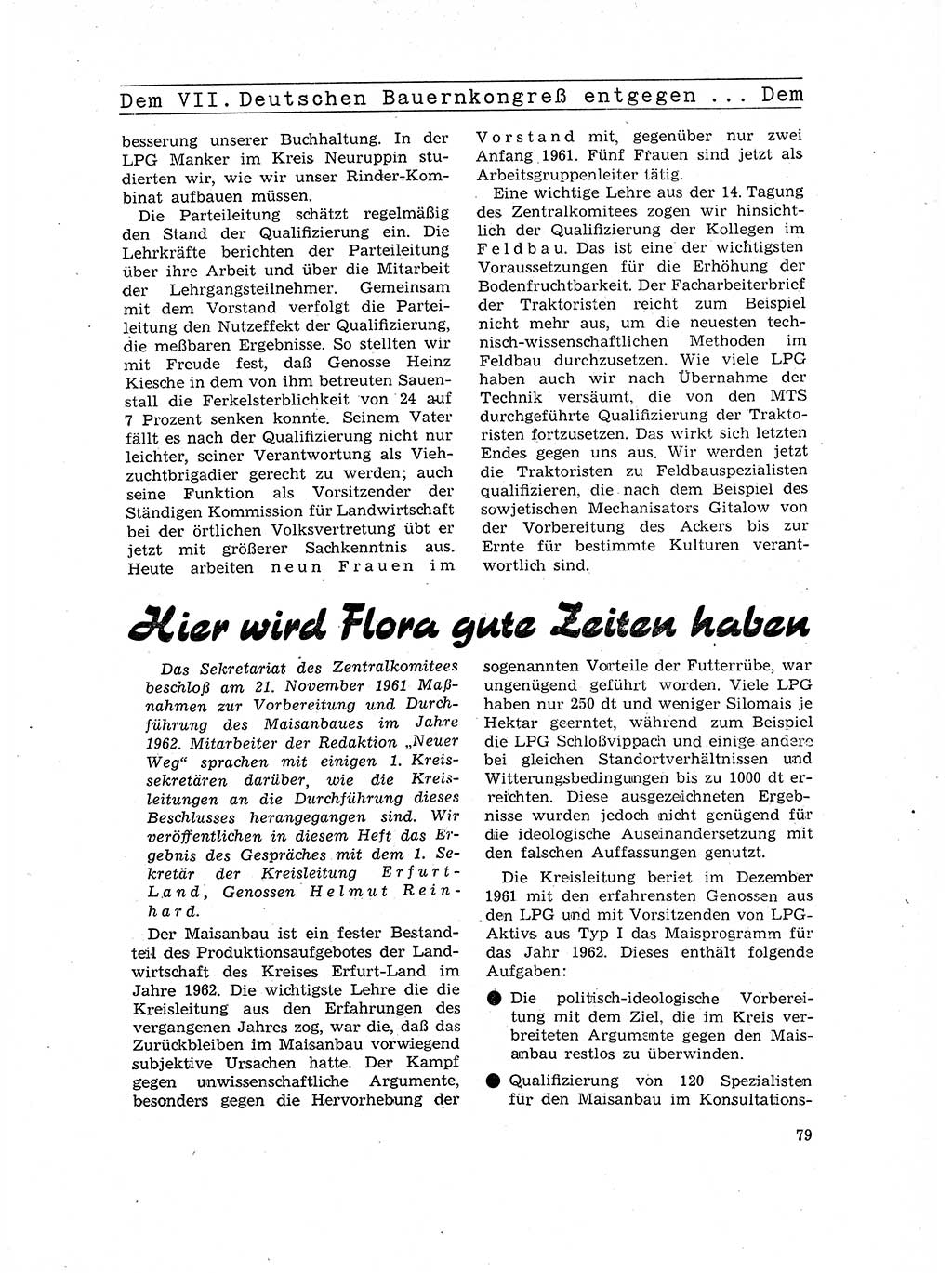 Neuer Weg (NW), Organ des Zentralkomitees (ZK) der SED (Sozialistische Einheitspartei Deutschlands) für Fragen des Parteilebens, 17. Jahrgang [Deutsche Demokratische Republik (DDR)] 1962, Seite 79 (NW ZK SED DDR 1962, S. 79)