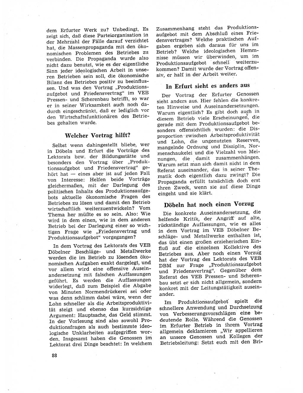 Neuer Weg (NW), Organ des Zentralkomitees (ZK) der SED (Sozialistische Einheitspartei Deutschlands) für Fragen des Parteilebens, 17. Jahrgang [Deutsche Demokratische Republik (DDR)] 1962, Seite 88 (NW ZK SED DDR 1962, S. 88)