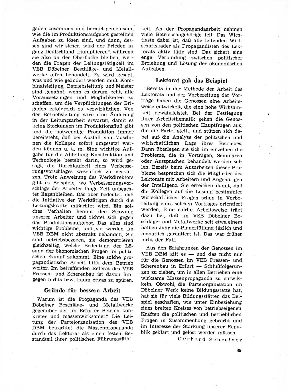 Neuer Weg (NW), Organ des Zentralkomitees (ZK) der SED (Sozialistische Einheitspartei Deutschlands) für Fragen des Parteilebens, 17. Jahrgang [Deutsche Demokratische Republik (DDR)] 1962, Seite 89 (NW ZK SED DDR 1962, S. 89)