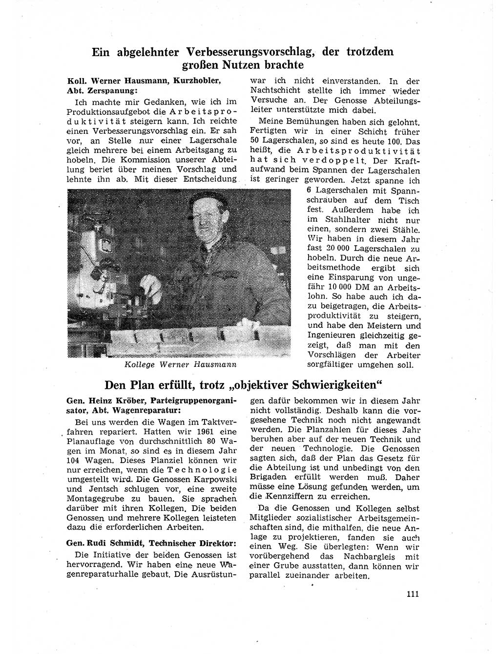 Neuer Weg (NW), Organ des Zentralkomitees (ZK) der SED (Sozialistische Einheitspartei Deutschlands) für Fragen des Parteilebens, 17. Jahrgang [Deutsche Demokratische Republik (DDR)] 1962, Seite 111 (NW ZK SED DDR 1962, S. 111)