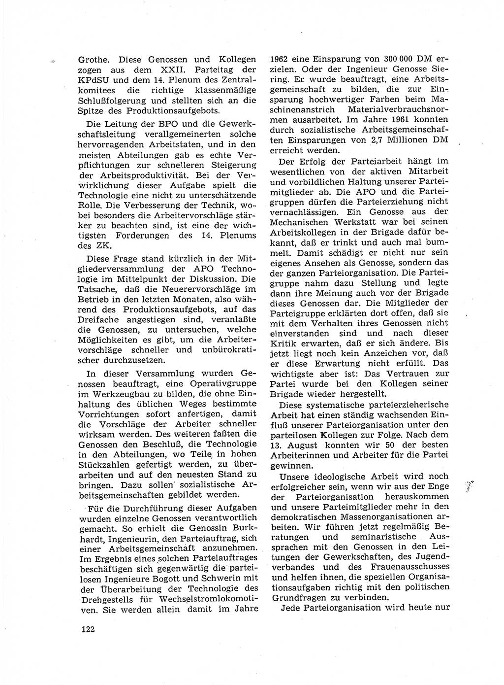Neuer Weg (NW), Organ des Zentralkomitees (ZK) der SED (Sozialistische Einheitspartei Deutschlands) für Fragen des Parteilebens, 17. Jahrgang [Deutsche Demokratische Republik (DDR)] 1962, Seite 122 (NW ZK SED DDR 1962, S. 122)