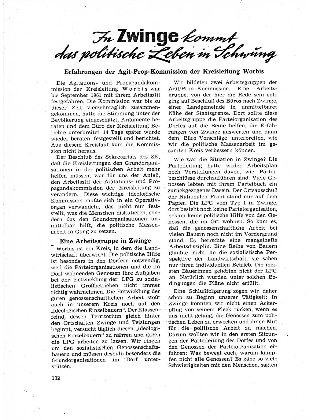 Neuer Weg (NW), Organ des Zentralkomitees (ZK) der SED (Sozialistische Einheitspartei Deutschlands) für Fragen des Parteilebens, 17. Jahrgang [Deutsche Demokratische Republik (DDR)] 1962, Seite 132 (NW ZK SED DDR 1962, S. 132)