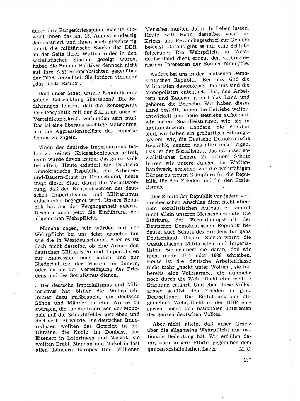 Neuer Weg (NW), Organ des Zentralkomitees (ZK) der SED (Sozialistische Einheitspartei Deutschlands) für Fragen des Parteilebens, 17. Jahrgang [Deutsche Demokratische Republik (DDR)] 1962, Seite 137 (NW ZK SED DDR 1962, S. 137)