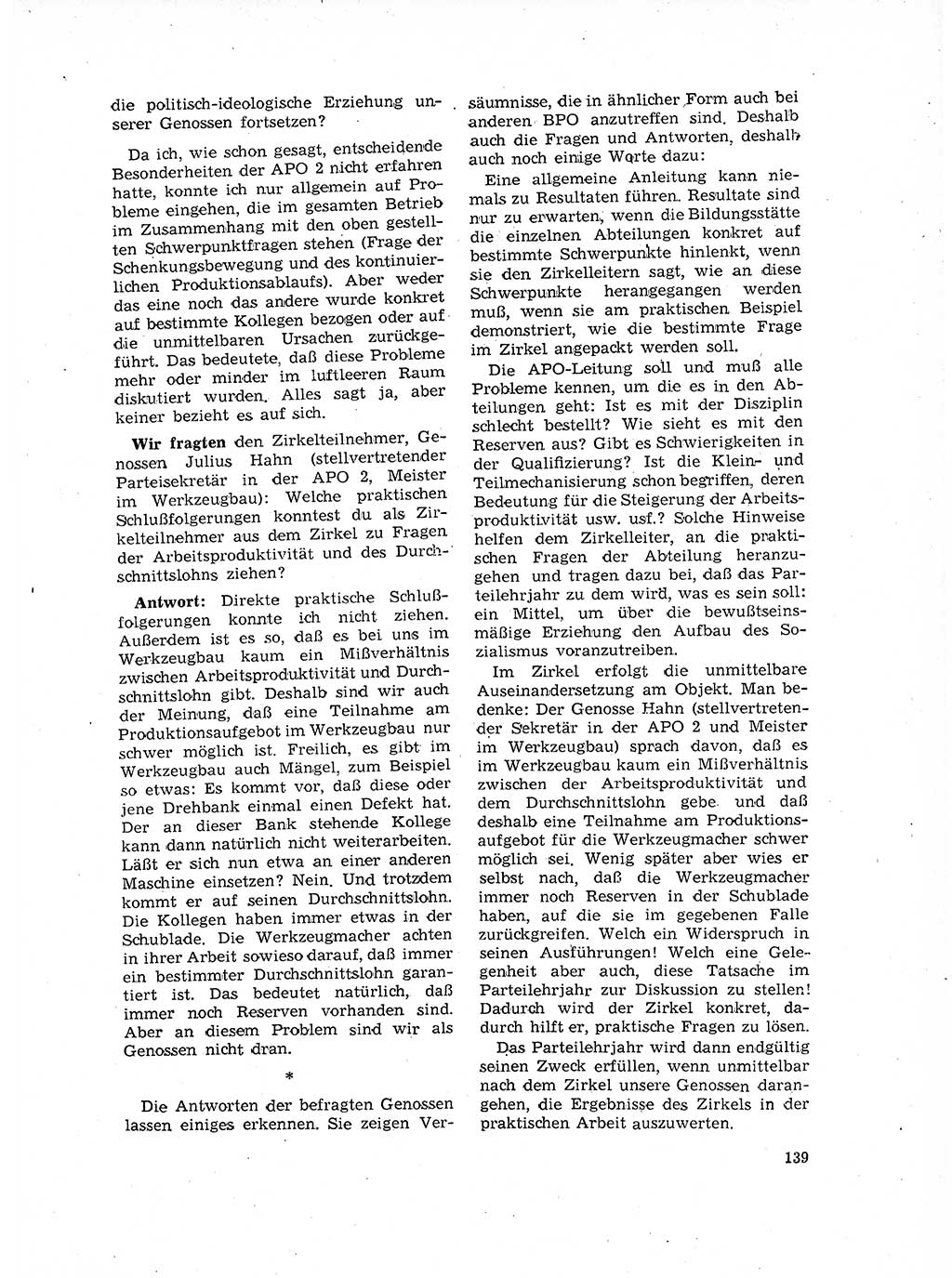Neuer Weg (NW), Organ des Zentralkomitees (ZK) der SED (Sozialistische Einheitspartei Deutschlands) für Fragen des Parteilebens, 17. Jahrgang [Deutsche Demokratische Republik (DDR)] 1962, Seite 139 (NW ZK SED DDR 1962, S. 139)
