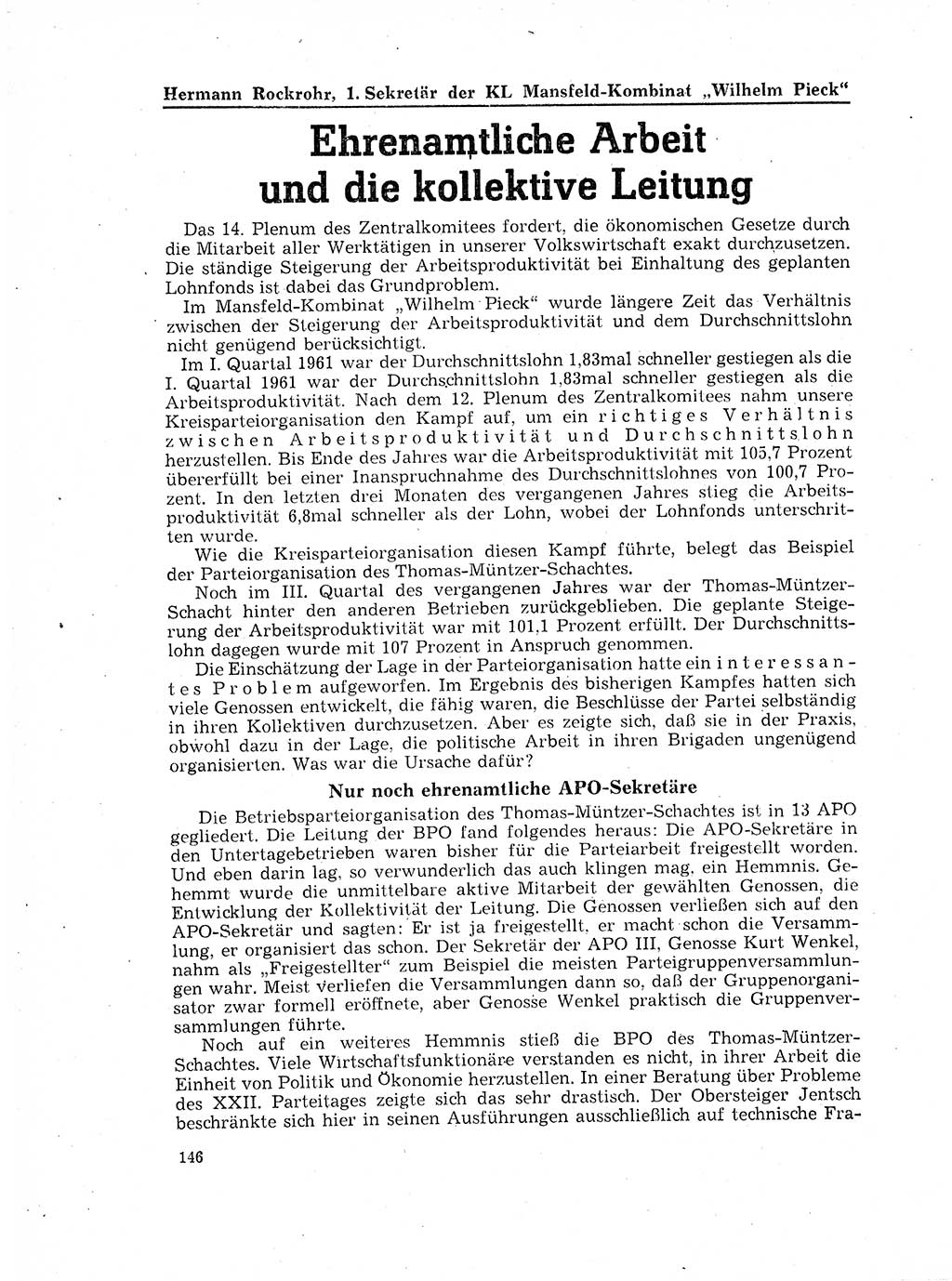 Neuer Weg (NW), Organ des Zentralkomitees (ZK) der SED (Sozialistische Einheitspartei Deutschlands) für Fragen des Parteilebens, 17. Jahrgang [Deutsche Demokratische Republik (DDR)] 1962, Seite 146 (NW ZK SED DDR 1962, S. 146)
