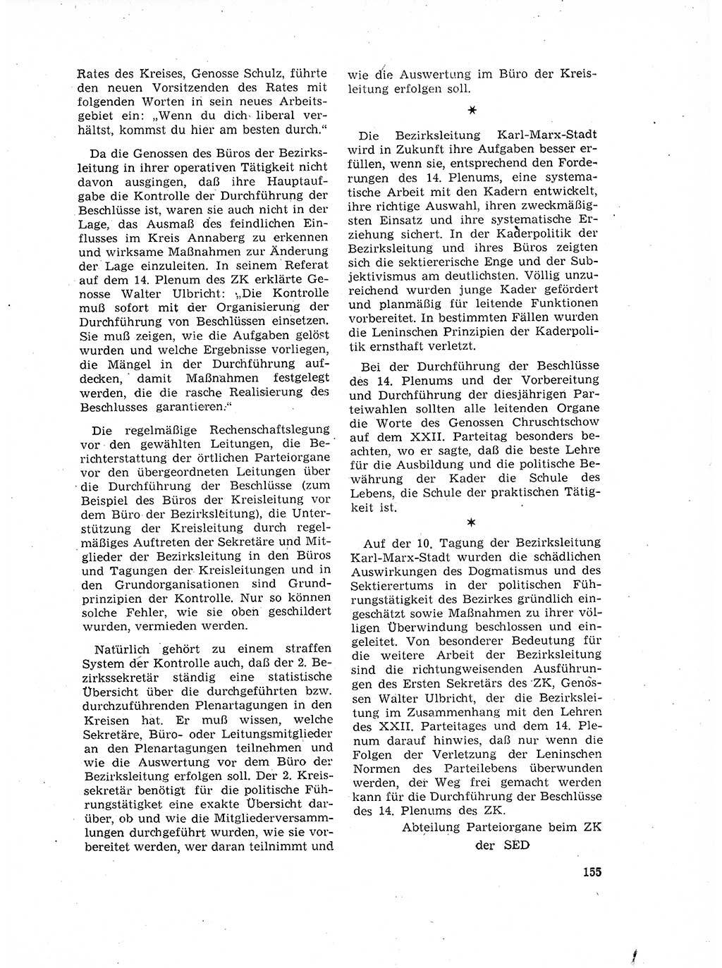 Neuer Weg (NW), Organ des Zentralkomitees (ZK) der SED (Sozialistische Einheitspartei Deutschlands) für Fragen des Parteilebens, 17. Jahrgang [Deutsche Demokratische Republik (DDR)] 1962, Seite 155 (NW ZK SED DDR 1962, S. 155)