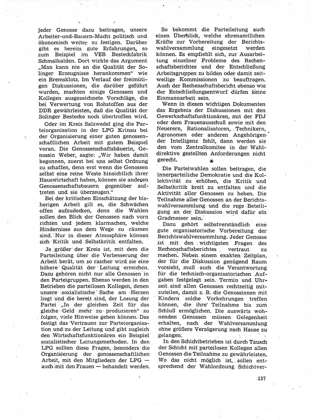 Neuer Weg (NW), Organ des Zentralkomitees (ZK) der SED (Sozialistische Einheitspartei Deutschlands) für Fragen des Parteilebens, 17. Jahrgang [Deutsche Demokratische Republik (DDR)] 1962, Seite 157 (NW ZK SED DDR 1962, S. 157)