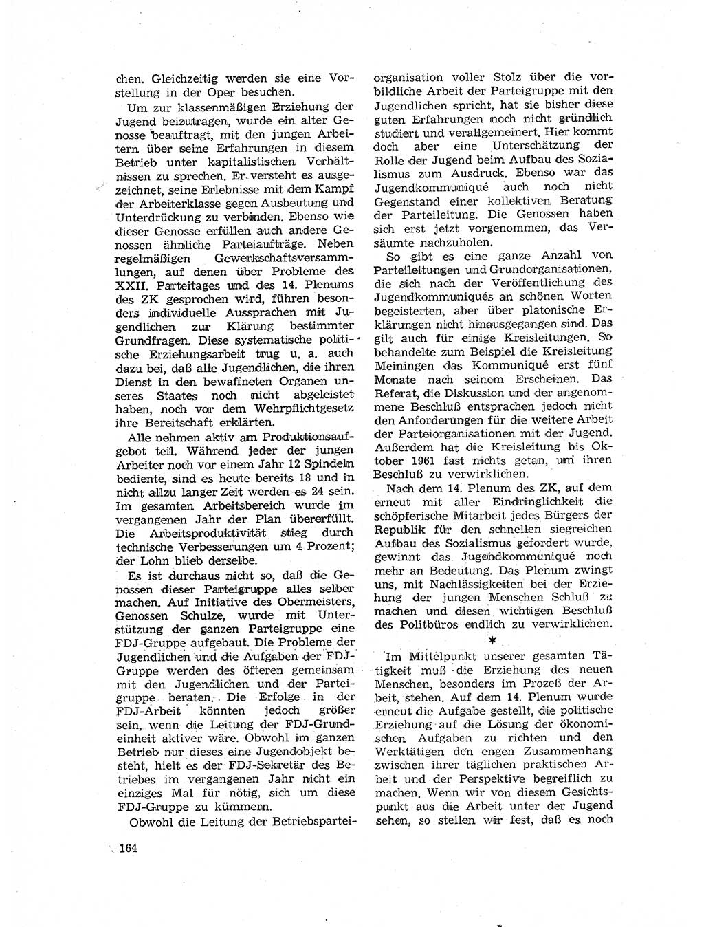 Neuer Weg (NW), Organ des Zentralkomitees (ZK) der SED (Sozialistische Einheitspartei Deutschlands) fÃ¼r Fragen des Parteilebens, 17. Jahrgang [Deutsche Demokratische Republik (DDR)] 1962, Seite 164 (NW ZK SED DDR 1962, S. 164)