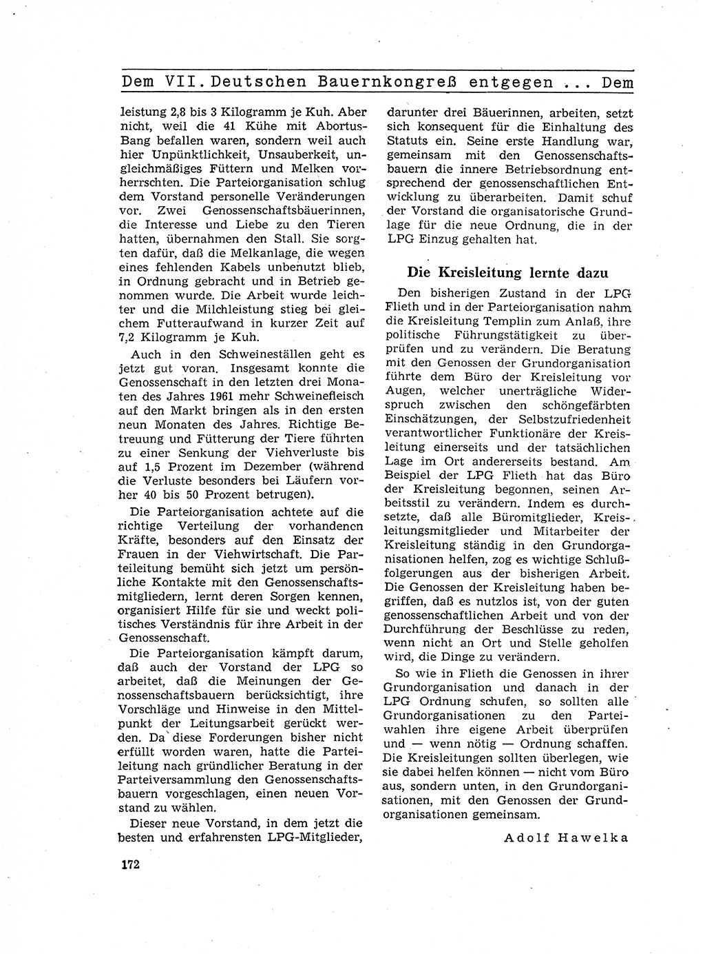 Neuer Weg (NW), Organ des Zentralkomitees (ZK) der SED (Sozialistische Einheitspartei Deutschlands) für Fragen des Parteilebens, 17. Jahrgang [Deutsche Demokratische Republik (DDR)] 1962, Seite 172 (NW ZK SED DDR 1962, S. 172)