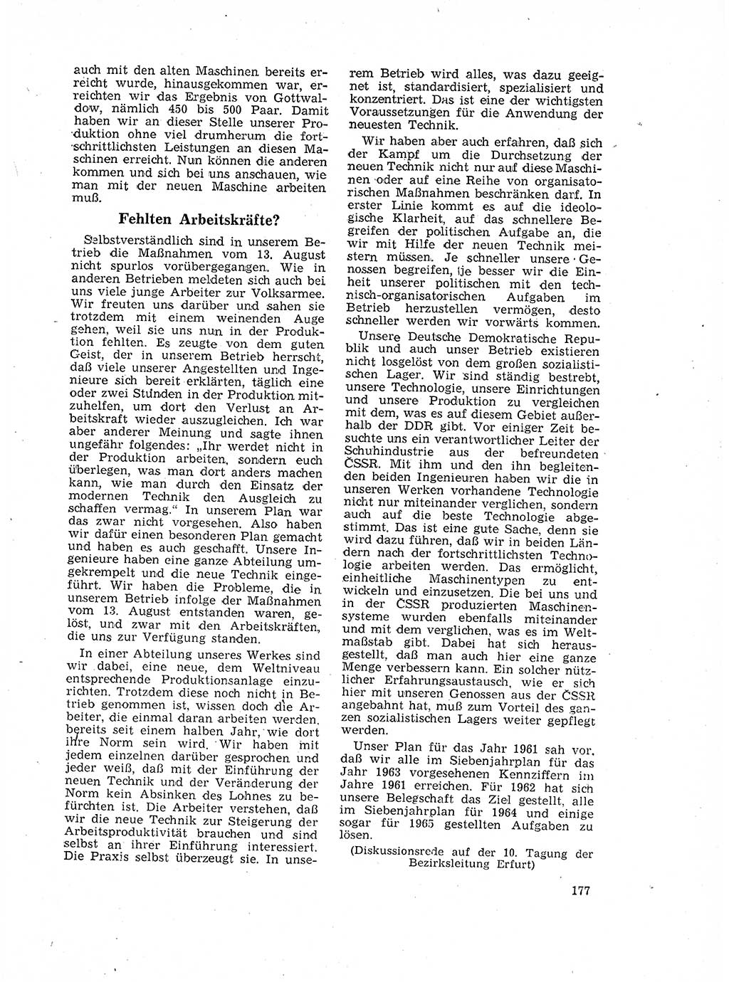 Neuer Weg (NW), Organ des Zentralkomitees (ZK) der SED (Sozialistische Einheitspartei Deutschlands) für Fragen des Parteilebens, 17. Jahrgang [Deutsche Demokratische Republik (DDR)] 1962, Seite 177 (NW ZK SED DDR 1962, S. 177)