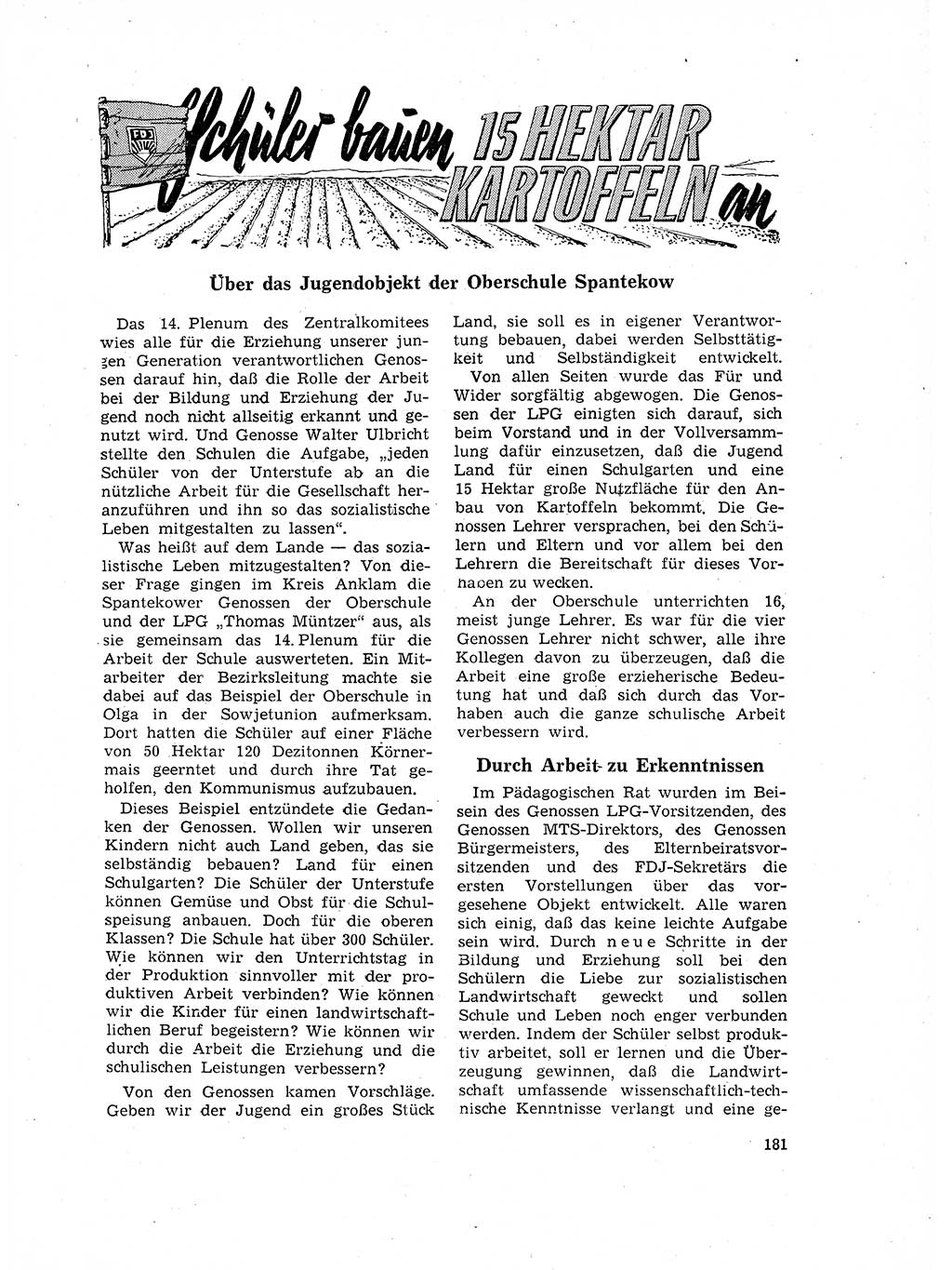 Neuer Weg (NW), Organ des Zentralkomitees (ZK) der SED (Sozialistische Einheitspartei Deutschlands) für Fragen des Parteilebens, 17. Jahrgang [Deutsche Demokratische Republik (DDR)] 1962, Seite 181 (NW ZK SED DDR 1962, S. 181)