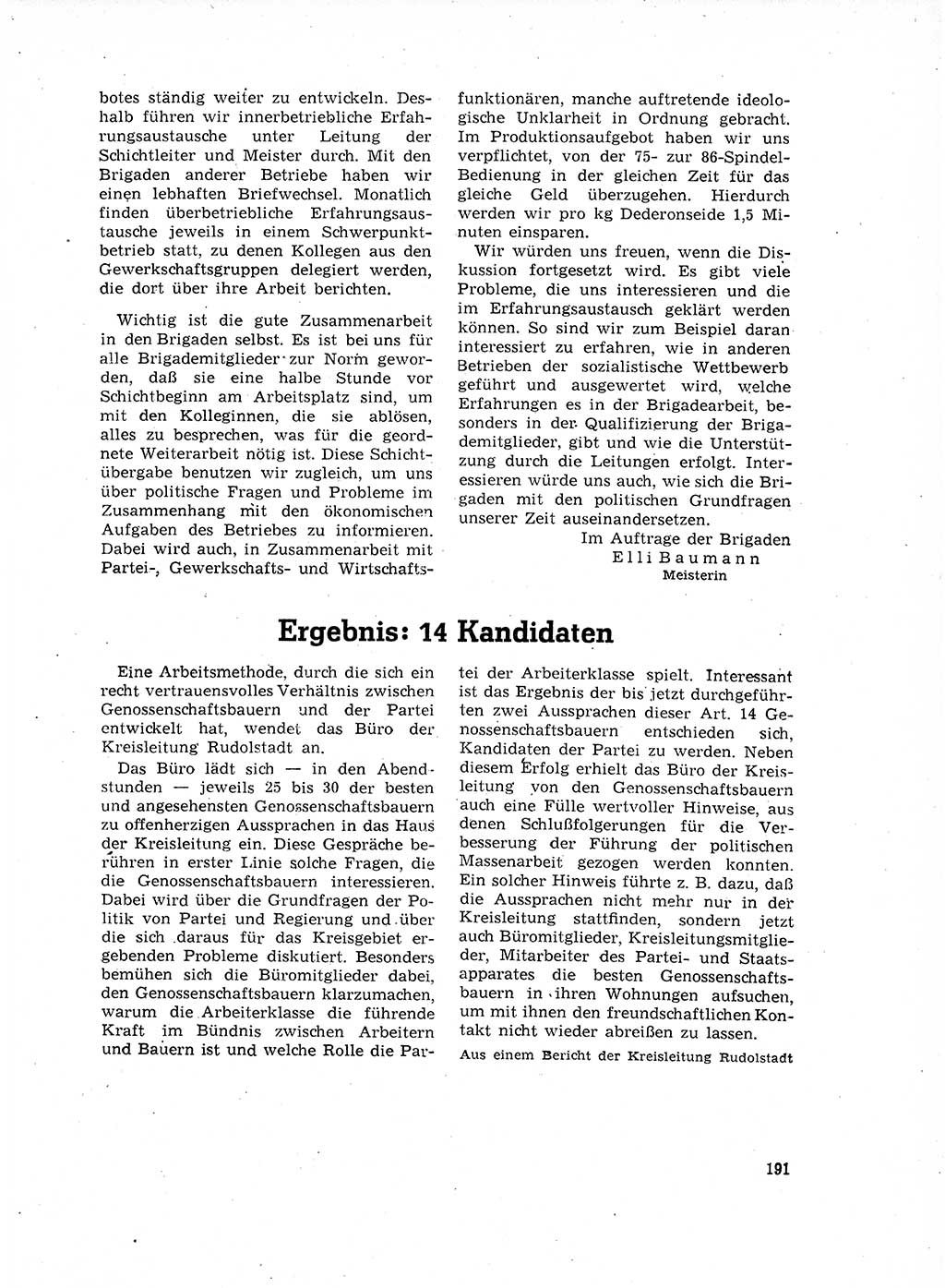 Neuer Weg (NW), Organ des Zentralkomitees (ZK) der SED (Sozialistische Einheitspartei Deutschlands) für Fragen des Parteilebens, 17. Jahrgang [Deutsche Demokratische Republik (DDR)] 1962, Seite 191 (NW ZK SED DDR 1962, S. 191)