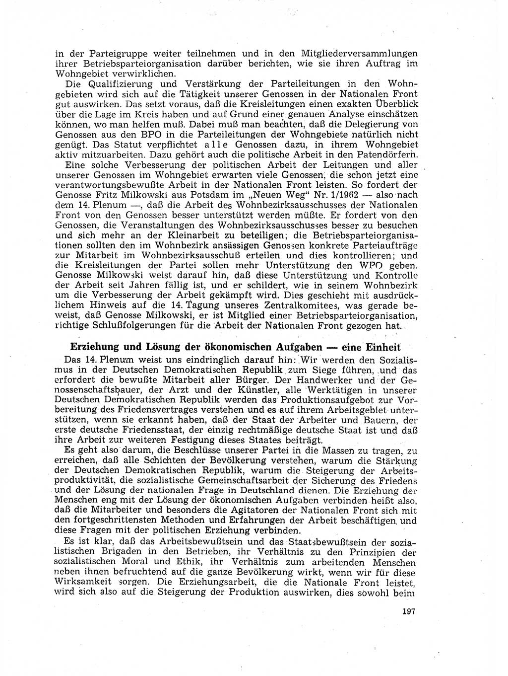 Neuer Weg (NW), Organ des Zentralkomitees (ZK) der SED (Sozialistische Einheitspartei Deutschlands) für Fragen des Parteilebens, 17. Jahrgang [Deutsche Demokratische Republik (DDR)] 1962, Seite 197 (NW ZK SED DDR 1962, S. 197)