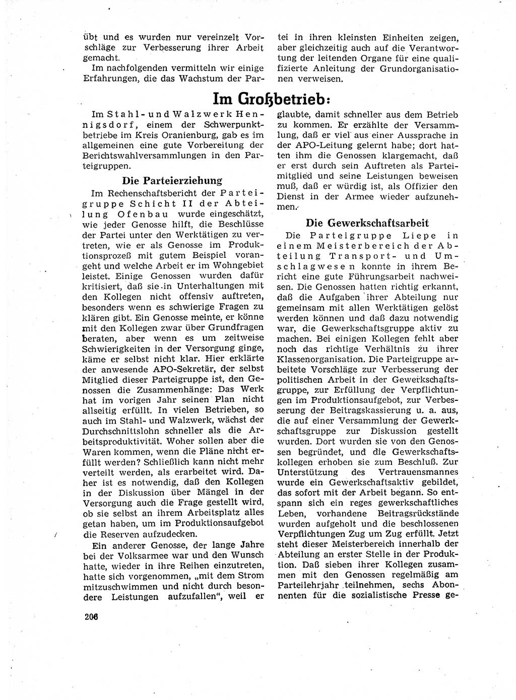 Neuer Weg (NW), Organ des Zentralkomitees (ZK) der SED (Sozialistische Einheitspartei Deutschlands) für Fragen des Parteilebens, 17. Jahrgang [Deutsche Demokratische Republik (DDR)] 1962, Seite 206 (NW ZK SED DDR 1962, S. 206)