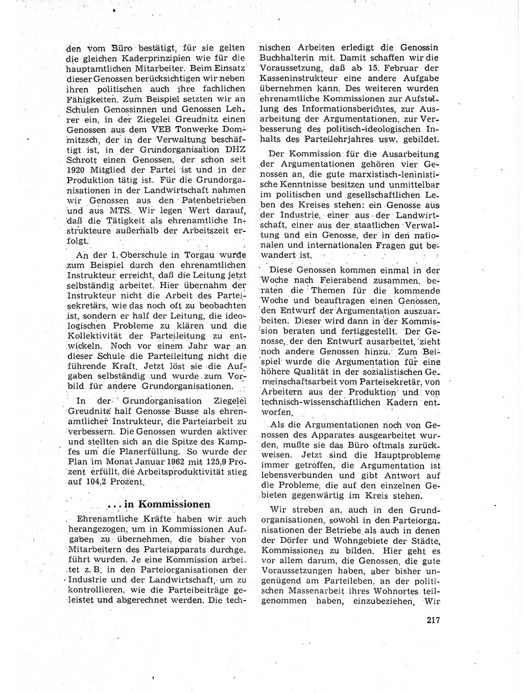 Neuer Weg (NW), Organ des Zentralkomitees (ZK) der SED (Sozialistische Einheitspartei Deutschlands) für Fragen des Parteilebens, 17. Jahrgang [Deutsche Demokratische Republik (DDR)] 1962, Seite 217 (NW ZK SED DDR 1962, S. 217)