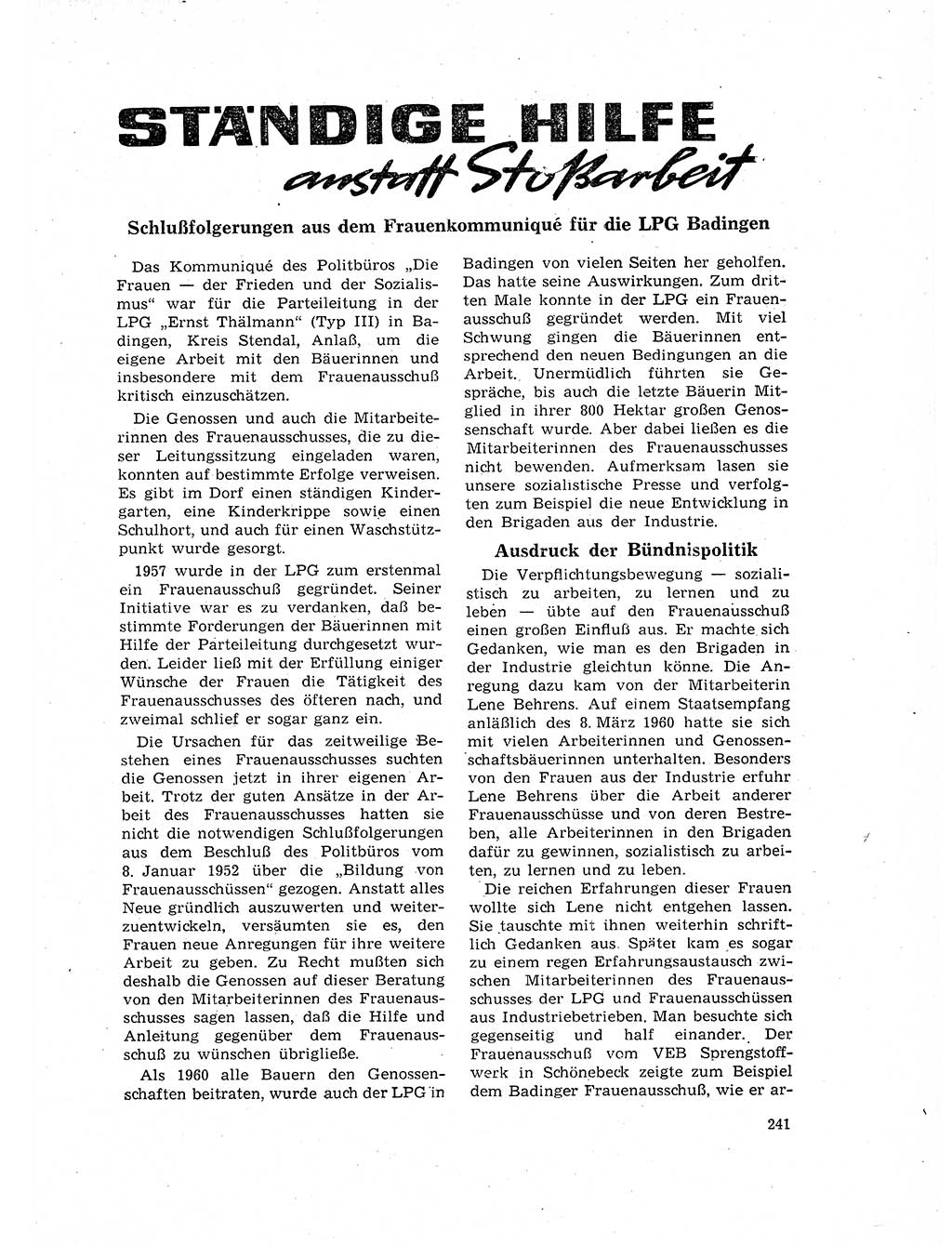 Neuer Weg (NW), Organ des Zentralkomitees (ZK) der SED (Sozialistische Einheitspartei Deutschlands) für Fragen des Parteilebens, 17. Jahrgang [Deutsche Demokratische Republik (DDR)] 1962, Seite 241 (NW ZK SED DDR 1962, S. 241)