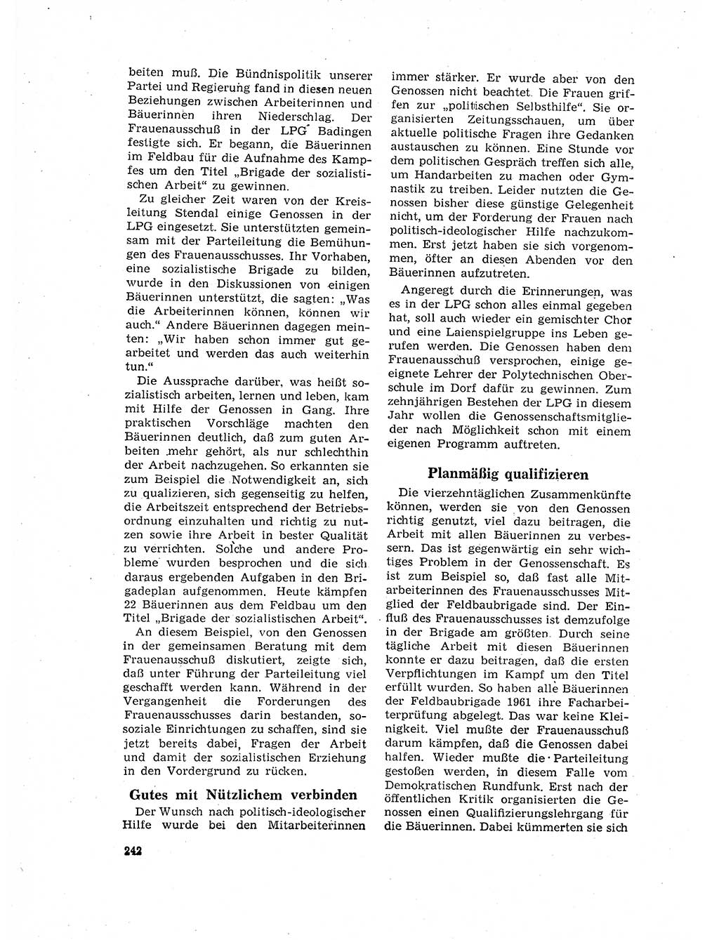 Neuer Weg (NW), Organ des Zentralkomitees (ZK) der SED (Sozialistische Einheitspartei Deutschlands) für Fragen des Parteilebens, 17. Jahrgang [Deutsche Demokratische Republik (DDR)] 1962, Seite 242 (NW ZK SED DDR 1962, S. 242)