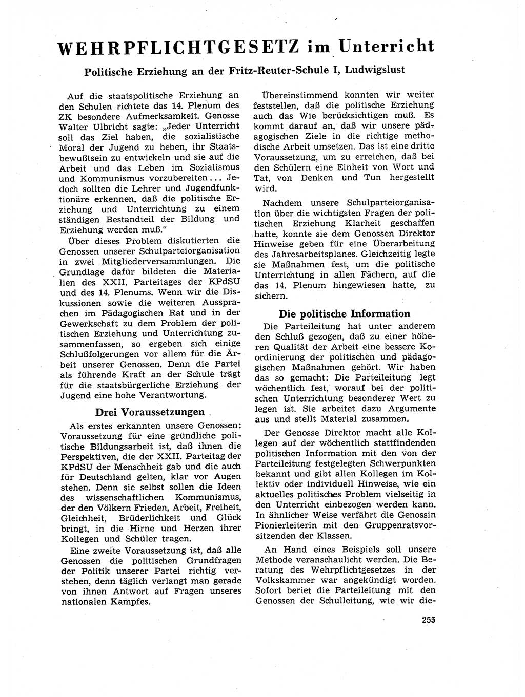 Neuer Weg (NW), Organ des Zentralkomitees (ZK) der SED (Sozialistische Einheitspartei Deutschlands) für Fragen des Parteilebens, 17. Jahrgang [Deutsche Demokratische Republik (DDR)] 1962, Seite 255 (NW ZK SED DDR 1962, S. 255)