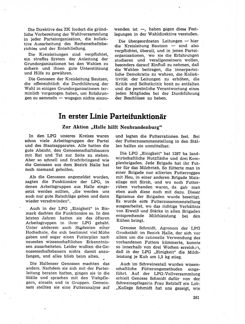 Neuer Weg (NW), Organ des Zentralkomitees (ZK) der SED (Sozialistische Einheitspartei Deutschlands) für Fragen des Parteilebens, 17. Jahrgang [Deutsche Demokratische Republik (DDR)] 1962, Seite 261 (NW ZK SED DDR 1962, S. 261)