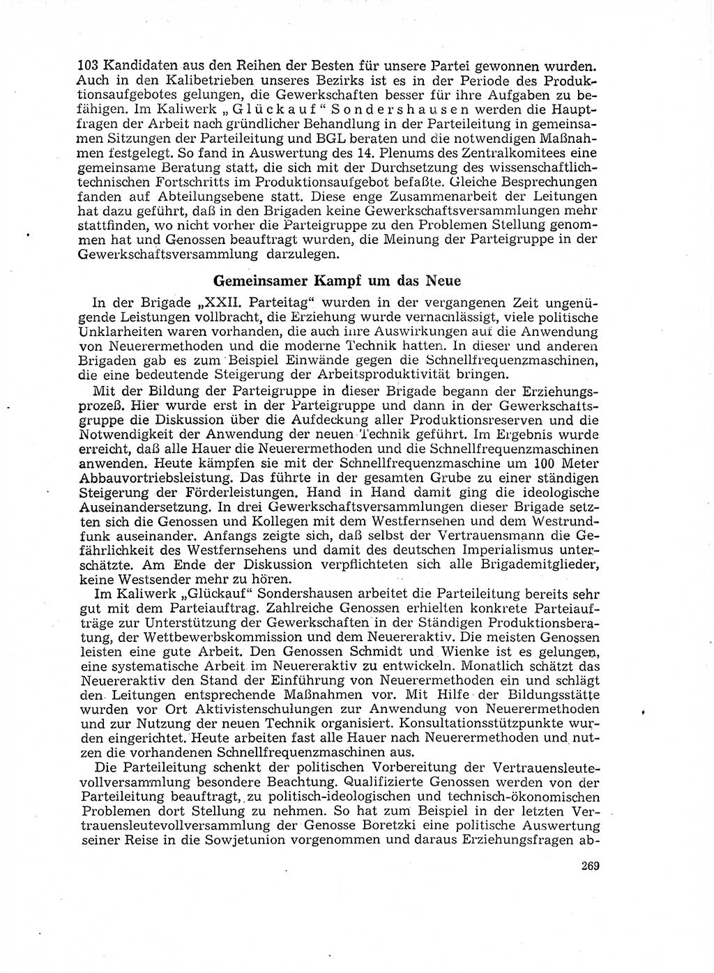 Neuer Weg (NW), Organ des Zentralkomitees (ZK) der SED (Sozialistische Einheitspartei Deutschlands) für Fragen des Parteilebens, 17. Jahrgang [Deutsche Demokratische Republik (DDR)] 1962, Seite 269 (NW ZK SED DDR 1962, S. 269)