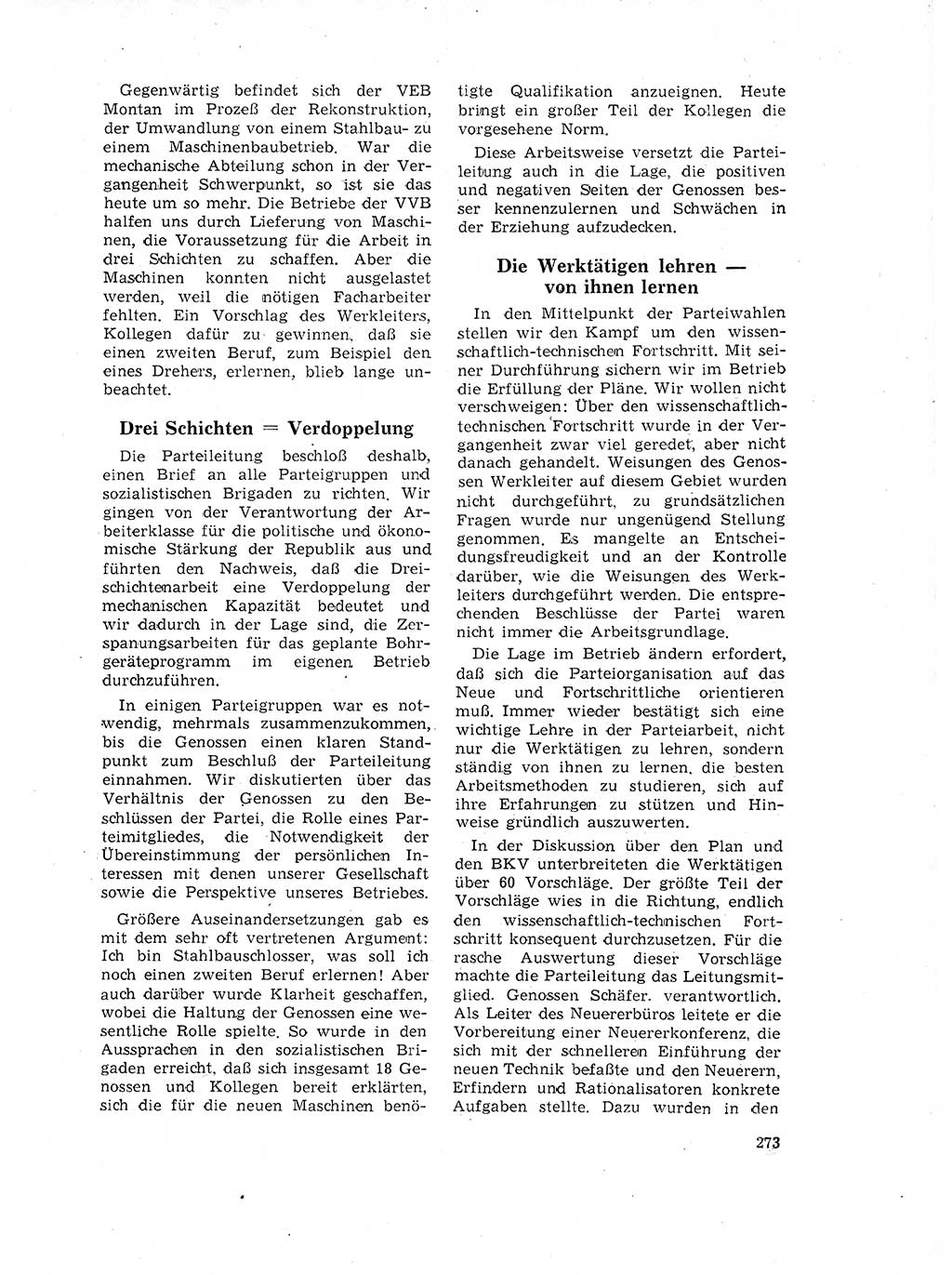 Neuer Weg (NW), Organ des Zentralkomitees (ZK) der SED (Sozialistische Einheitspartei Deutschlands) für Fragen des Parteilebens, 17. Jahrgang [Deutsche Demokratische Republik (DDR)] 1962, Seite 273 (NW ZK SED DDR 1962, S. 273)