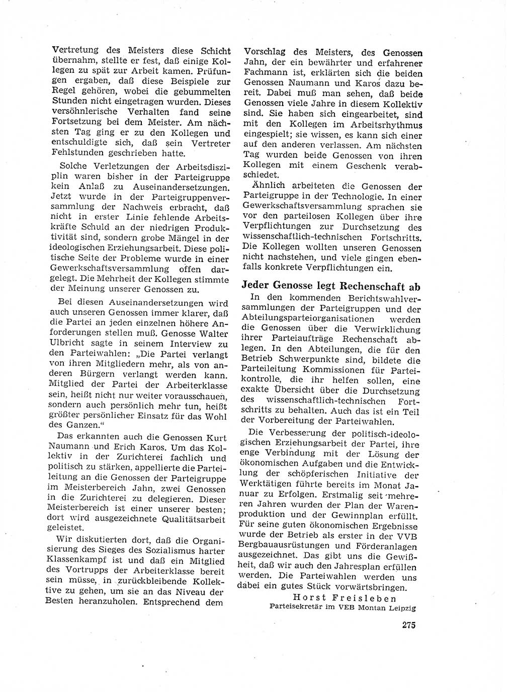 Neuer Weg (NW), Organ des Zentralkomitees (ZK) der SED (Sozialistische Einheitspartei Deutschlands) für Fragen des Parteilebens, 17. Jahrgang [Deutsche Demokratische Republik (DDR)] 1962, Seite 275 (NW ZK SED DDR 1962, S. 275)