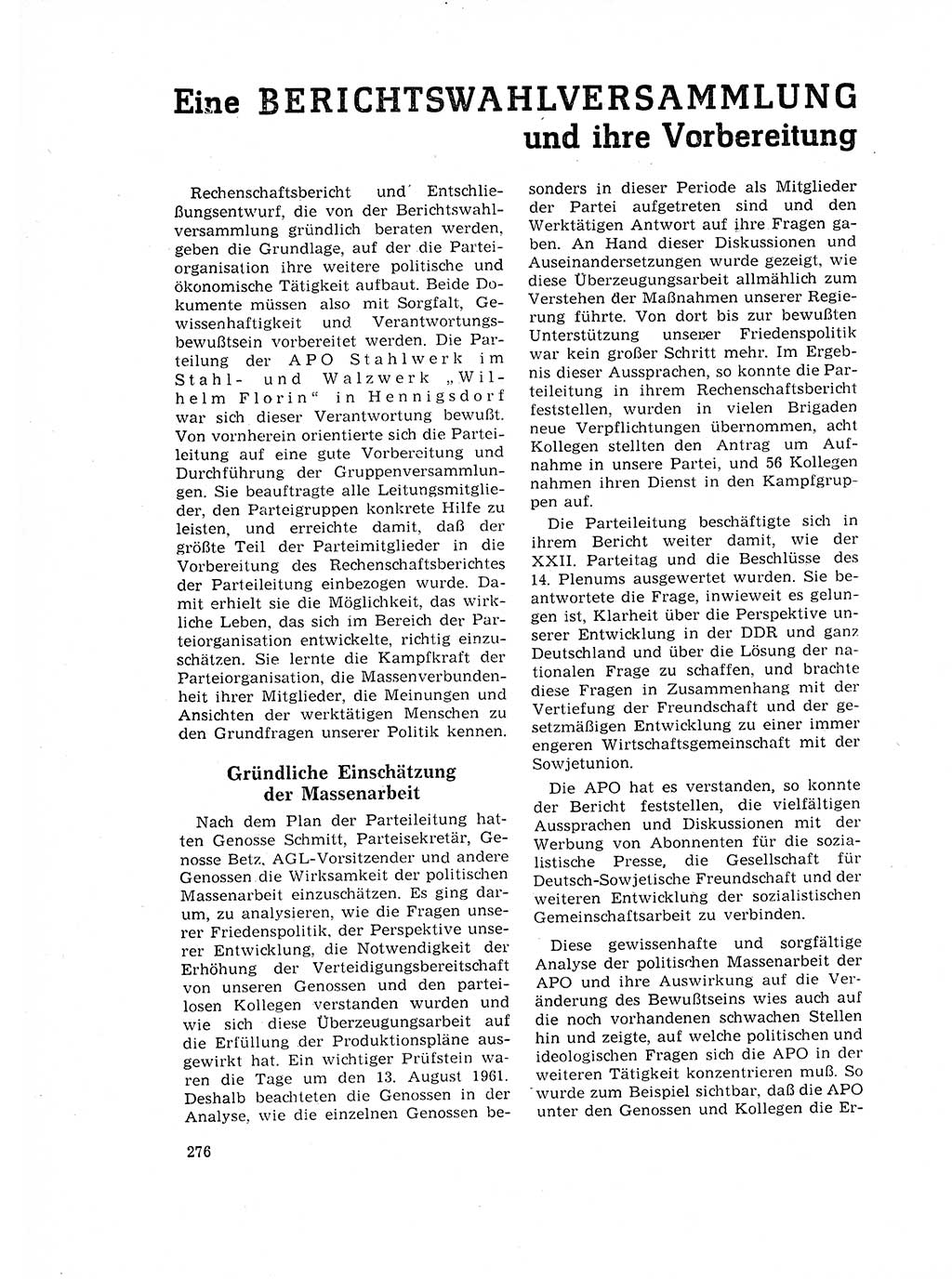 Neuer Weg (NW), Organ des Zentralkomitees (ZK) der SED (Sozialistische Einheitspartei Deutschlands) für Fragen des Parteilebens, 17. Jahrgang [Deutsche Demokratische Republik (DDR)] 1962, Seite 276 (NW ZK SED DDR 1962, S. 276)