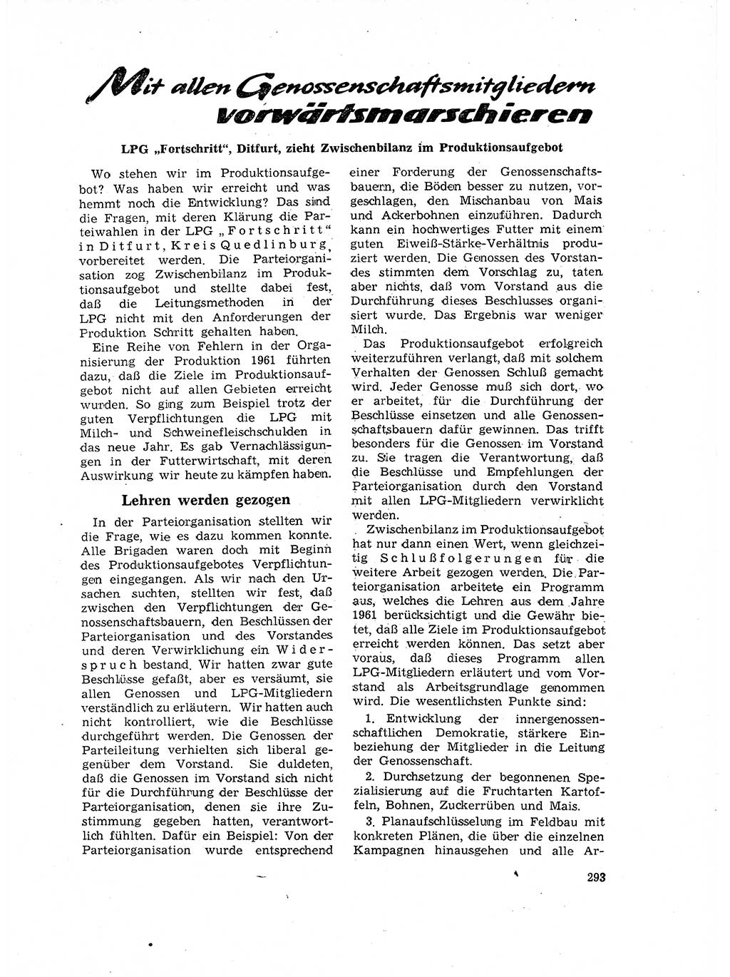 Neuer Weg (NW), Organ des Zentralkomitees (ZK) der SED (Sozialistische Einheitspartei Deutschlands) für Fragen des Parteilebens, 17. Jahrgang [Deutsche Demokratische Republik (DDR)] 1962, Seite 293 (NW ZK SED DDR 1962, S. 293)