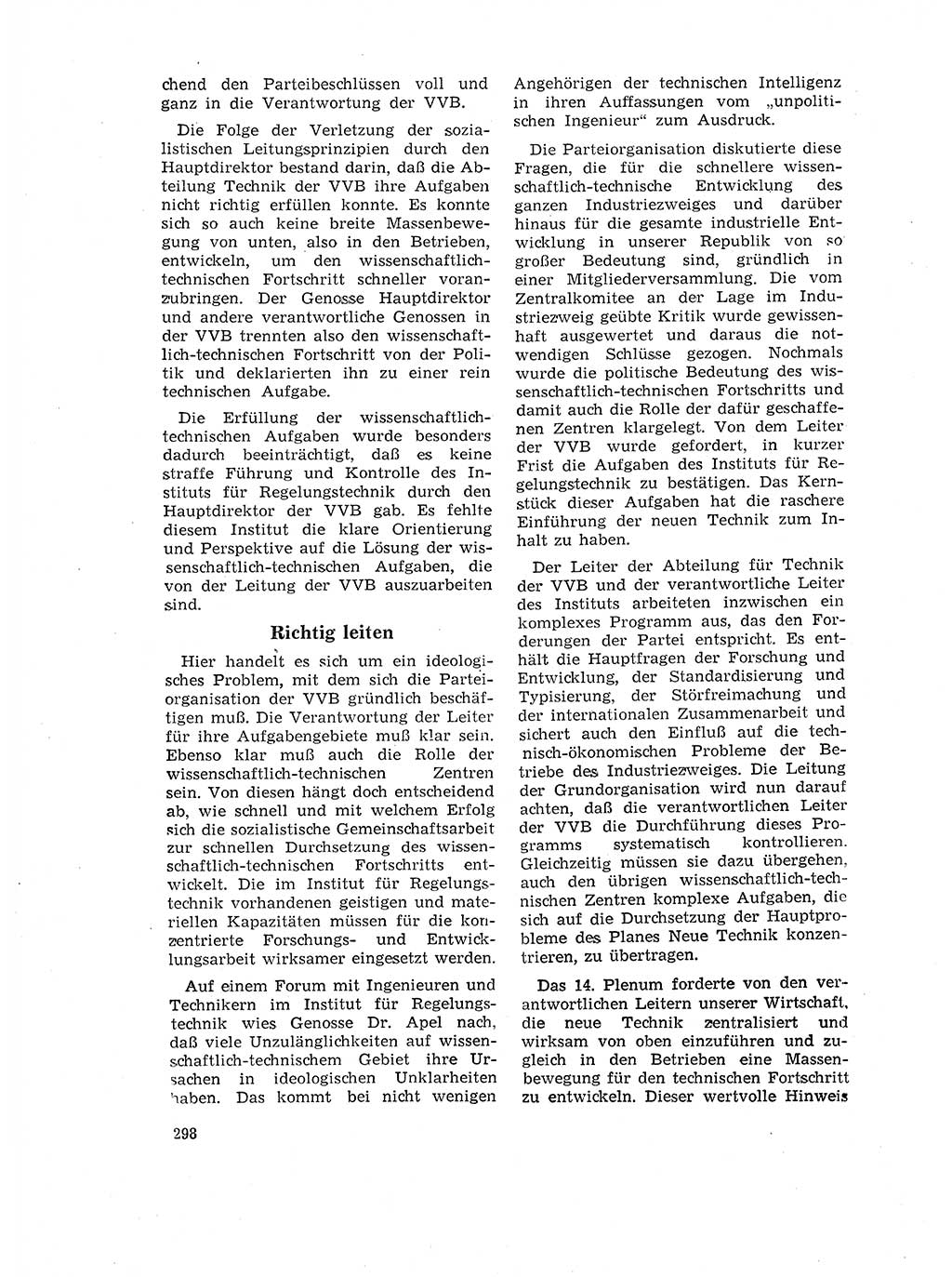 Neuer Weg (NW), Organ des Zentralkomitees (ZK) der SED (Sozialistische Einheitspartei Deutschlands) für Fragen des Parteilebens, 17. Jahrgang [Deutsche Demokratische Republik (DDR)] 1962, Seite 298 (NW ZK SED DDR 1962, S. 298)