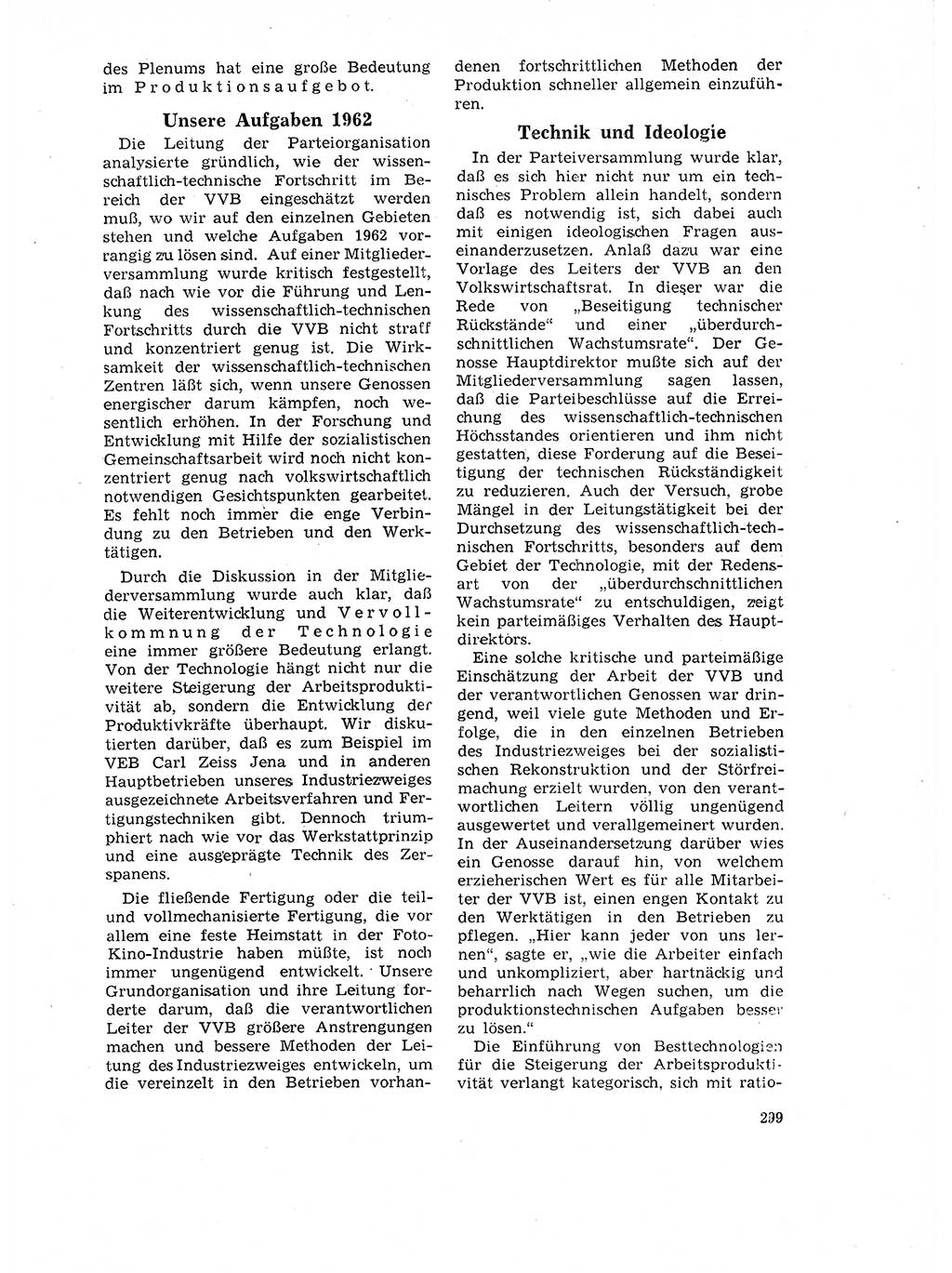 Neuer Weg (NW), Organ des Zentralkomitees (ZK) der SED (Sozialistische Einheitspartei Deutschlands) für Fragen des Parteilebens, 17. Jahrgang [Deutsche Demokratische Republik (DDR)] 1962, Seite 299 (NW ZK SED DDR 1962, S. 299)