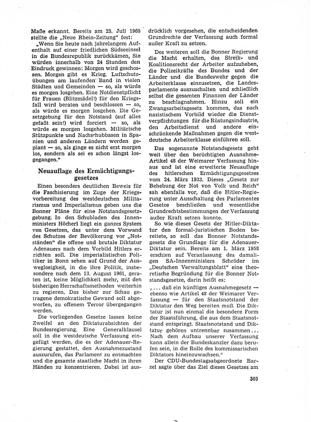 Neuer Weg (NW), Organ des Zentralkomitees (ZK) der SED (Sozialistische Einheitspartei Deutschlands) für Fragen des Parteilebens, 17. Jahrgang [Deutsche Demokratische Republik (DDR)] 1962, Seite 305 (NW ZK SED DDR 1962, S. 305)