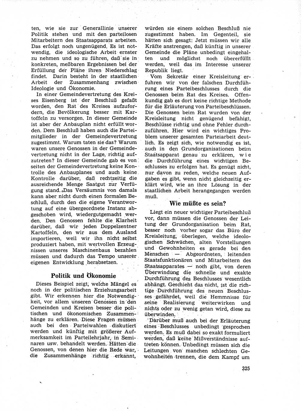 Neuer Weg (NW), Organ des Zentralkomitees (ZK) der SED (Sozialistische Einheitspartei Deutschlands) für Fragen des Parteilebens, 17. Jahrgang [Deutsche Demokratische Republik (DDR)] 1962, Seite 325 (NW ZK SED DDR 1962, S. 325)