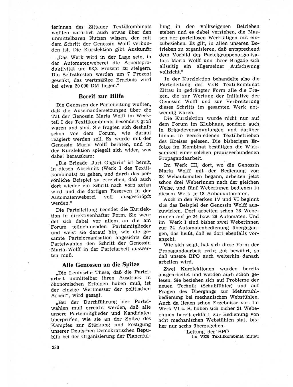Neuer Weg (NW), Organ des Zentralkomitees (ZK) der SED (Sozialistische Einheitspartei Deutschlands) für Fragen des Parteilebens, 17. Jahrgang [Deutsche Demokratische Republik (DDR)] 1962, Seite 330 (NW ZK SED DDR 1962, S. 330)