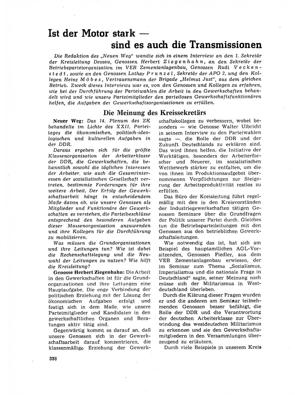 Neuer Weg (NW), Organ des Zentralkomitees (ZK) der SED (Sozialistische Einheitspartei Deutschlands) für Fragen des Parteilebens, 17. Jahrgang [Deutsche Demokratische Republik (DDR)] 1962, Seite 338 (NW ZK SED DDR 1962, S. 338)