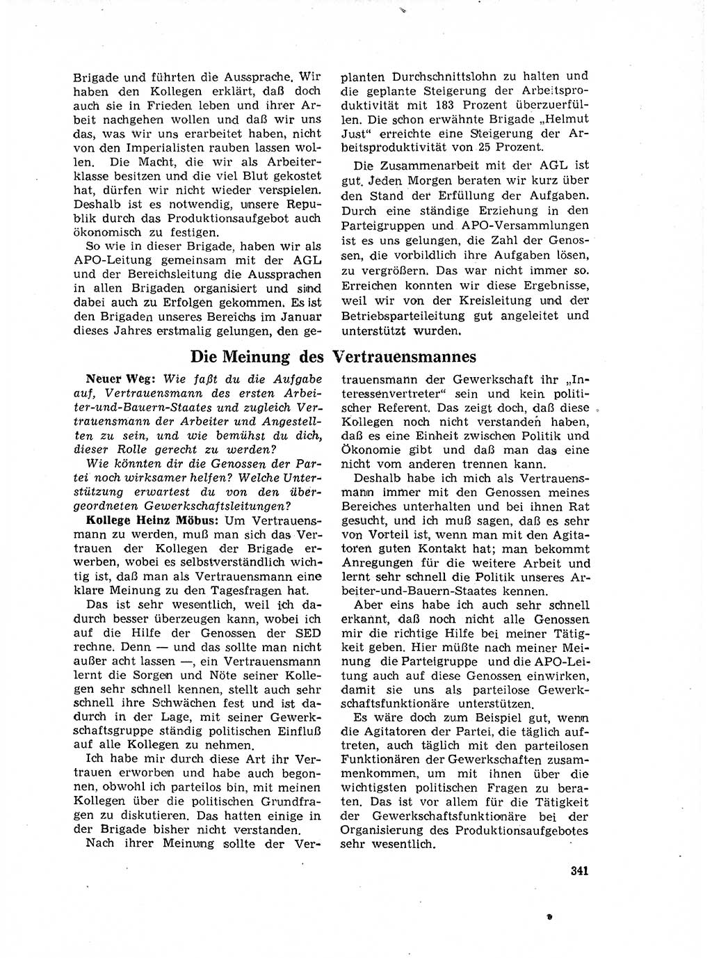 Neuer Weg (NW), Organ des Zentralkomitees (ZK) der SED (Sozialistische Einheitspartei Deutschlands) für Fragen des Parteilebens, 17. Jahrgang [Deutsche Demokratische Republik (DDR)] 1962, Seite 341 (NW ZK SED DDR 1962, S. 341)